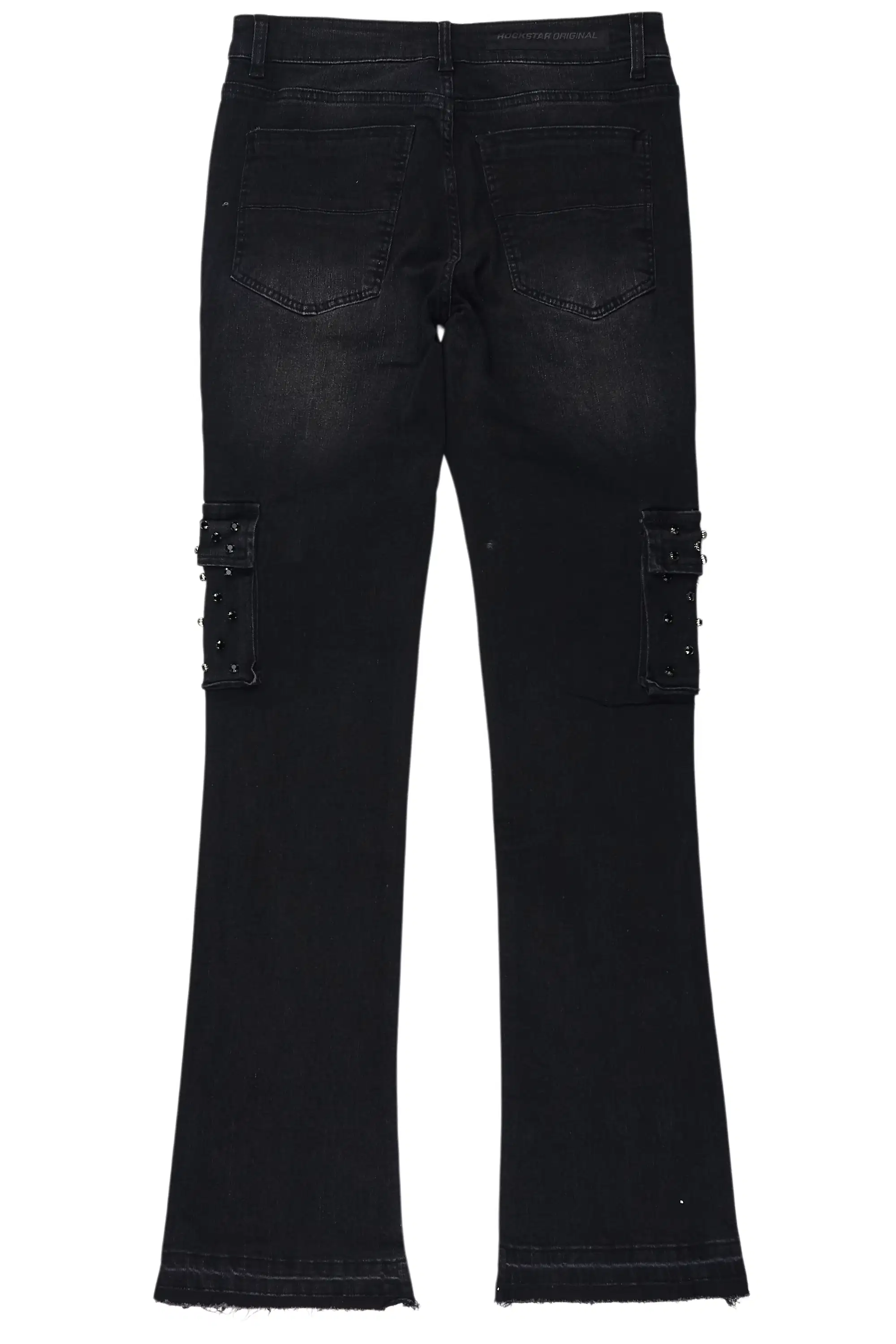 Arman Black Rhinestone Stacked Fit Jean - Image 3