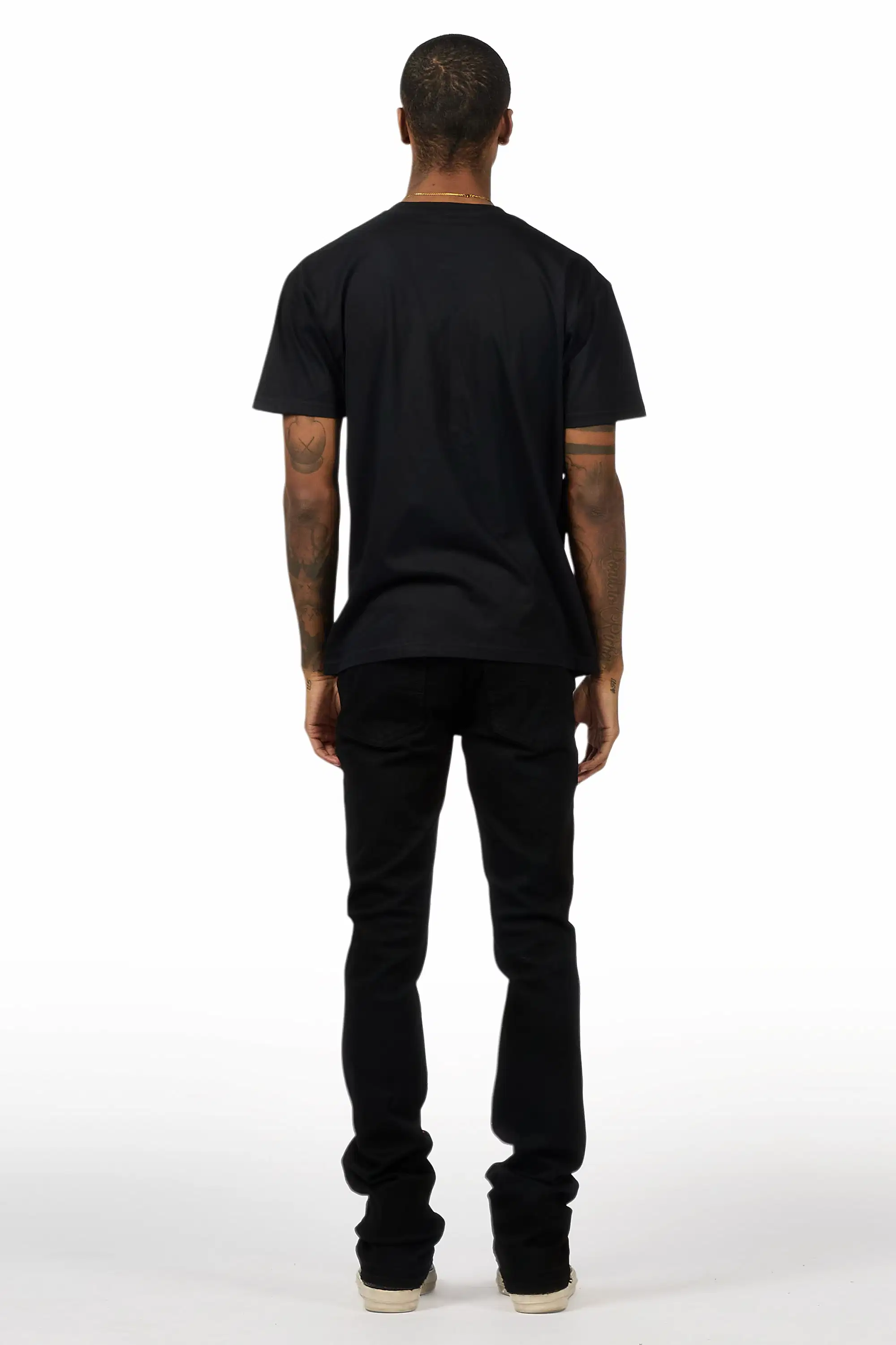 Twinkle Black Rhinestone Stacked Flare Jean - Image 8