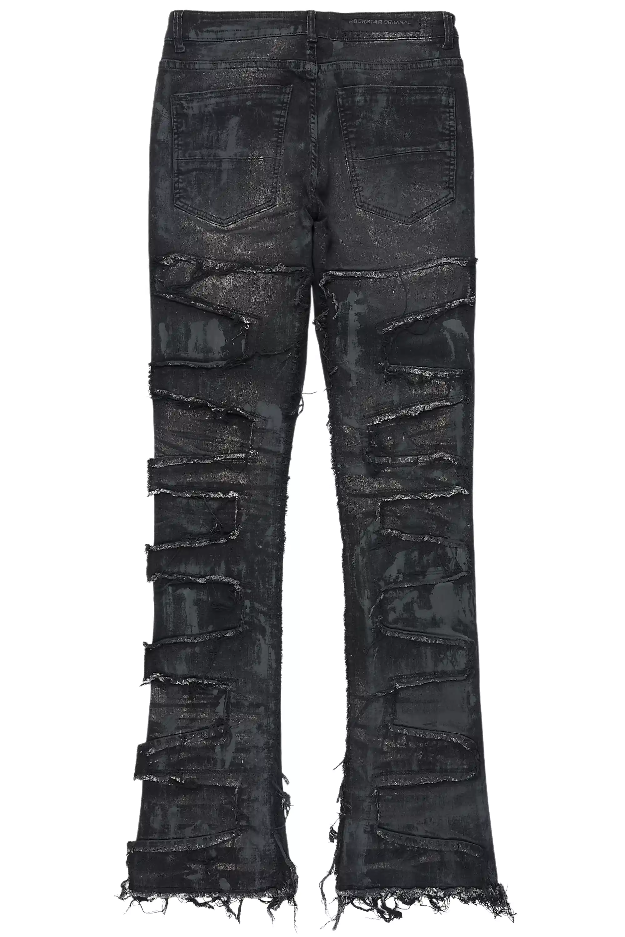 Shake Grey Oil Wash Stacked Flare Jean - Image 10