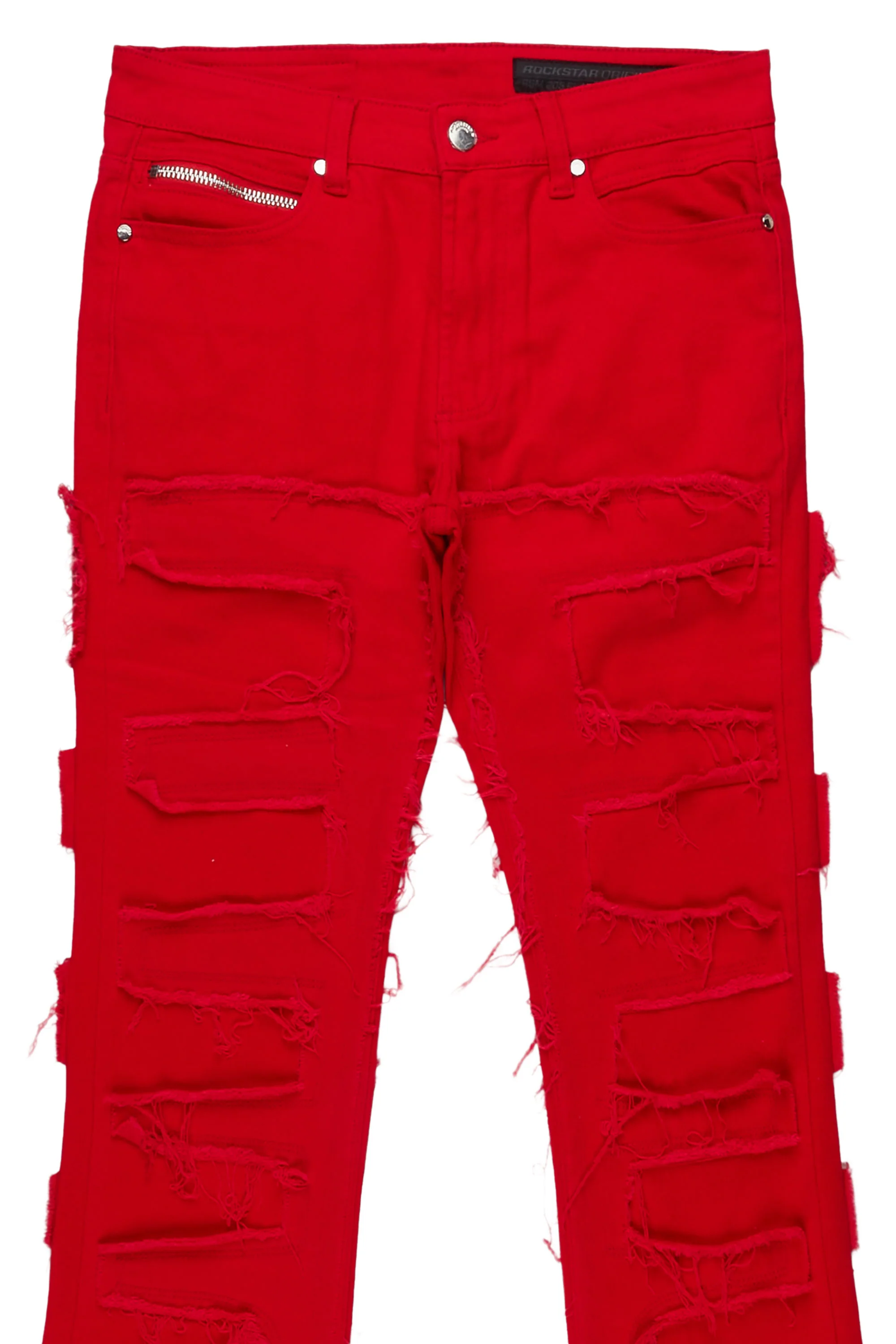Shake Red Stacked Flare Jean - Image 7