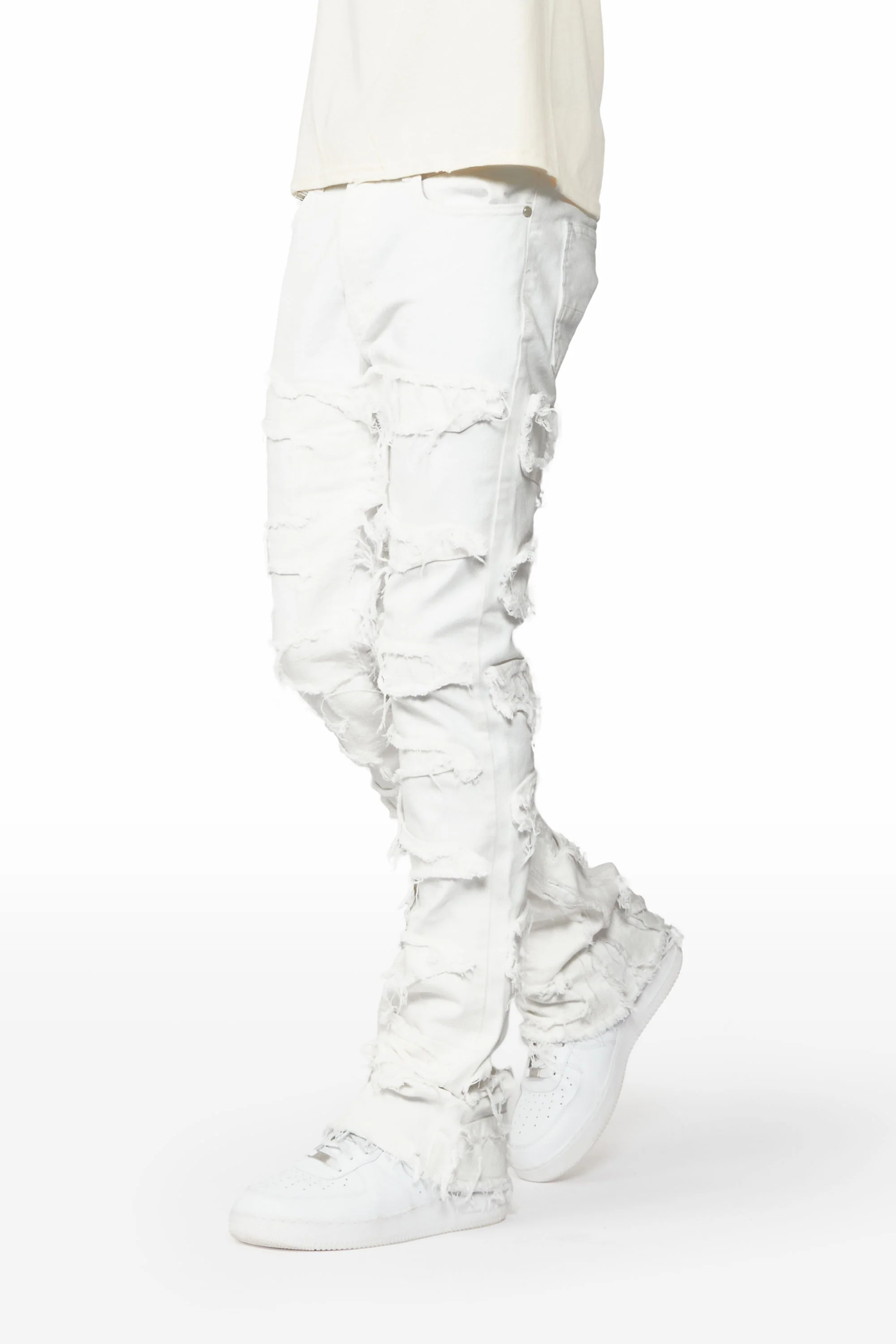 Shake White Stacked Flare Jean - Image 2