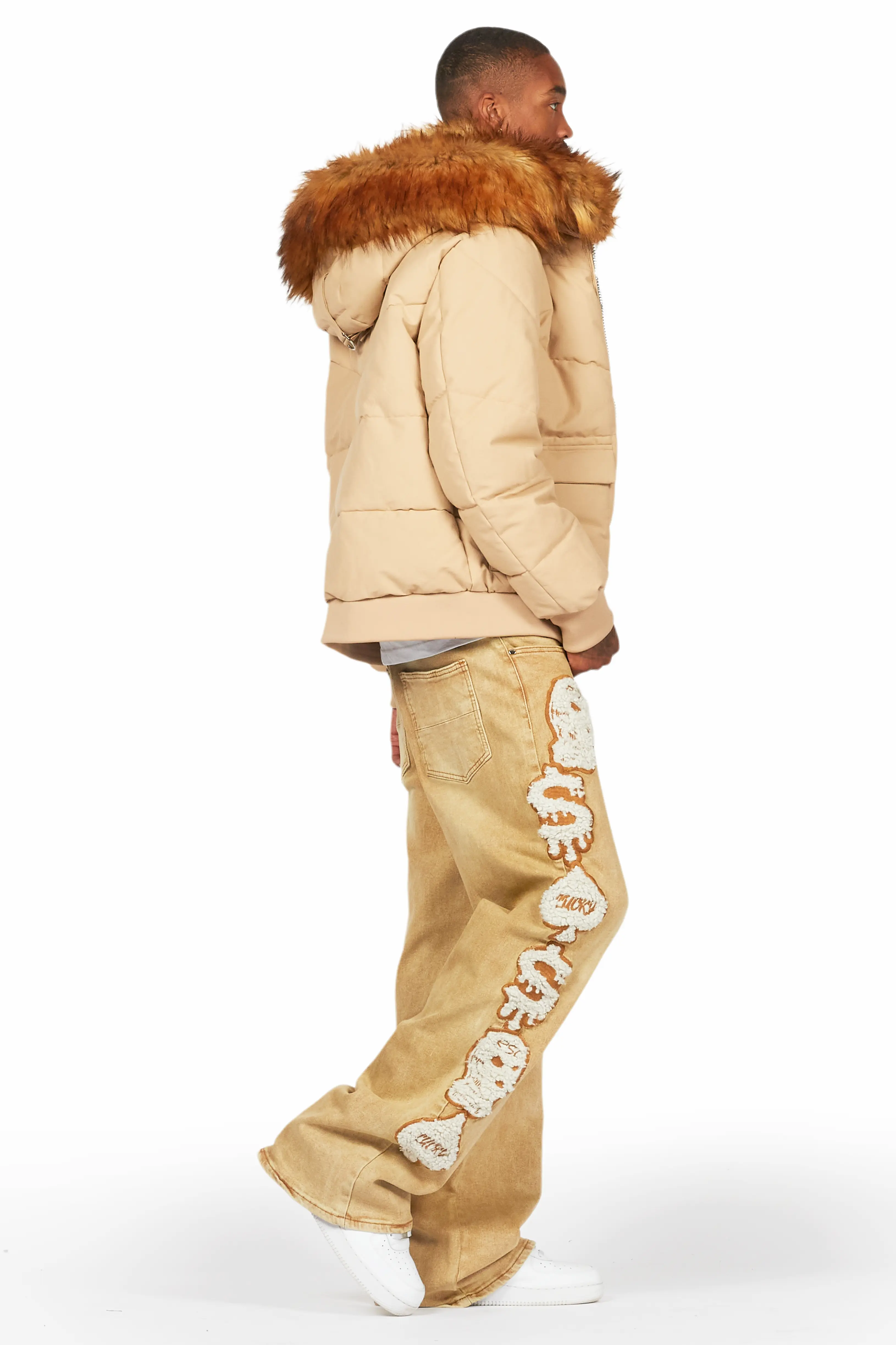 Francis Beige Baggy Fit Jean - Image 4