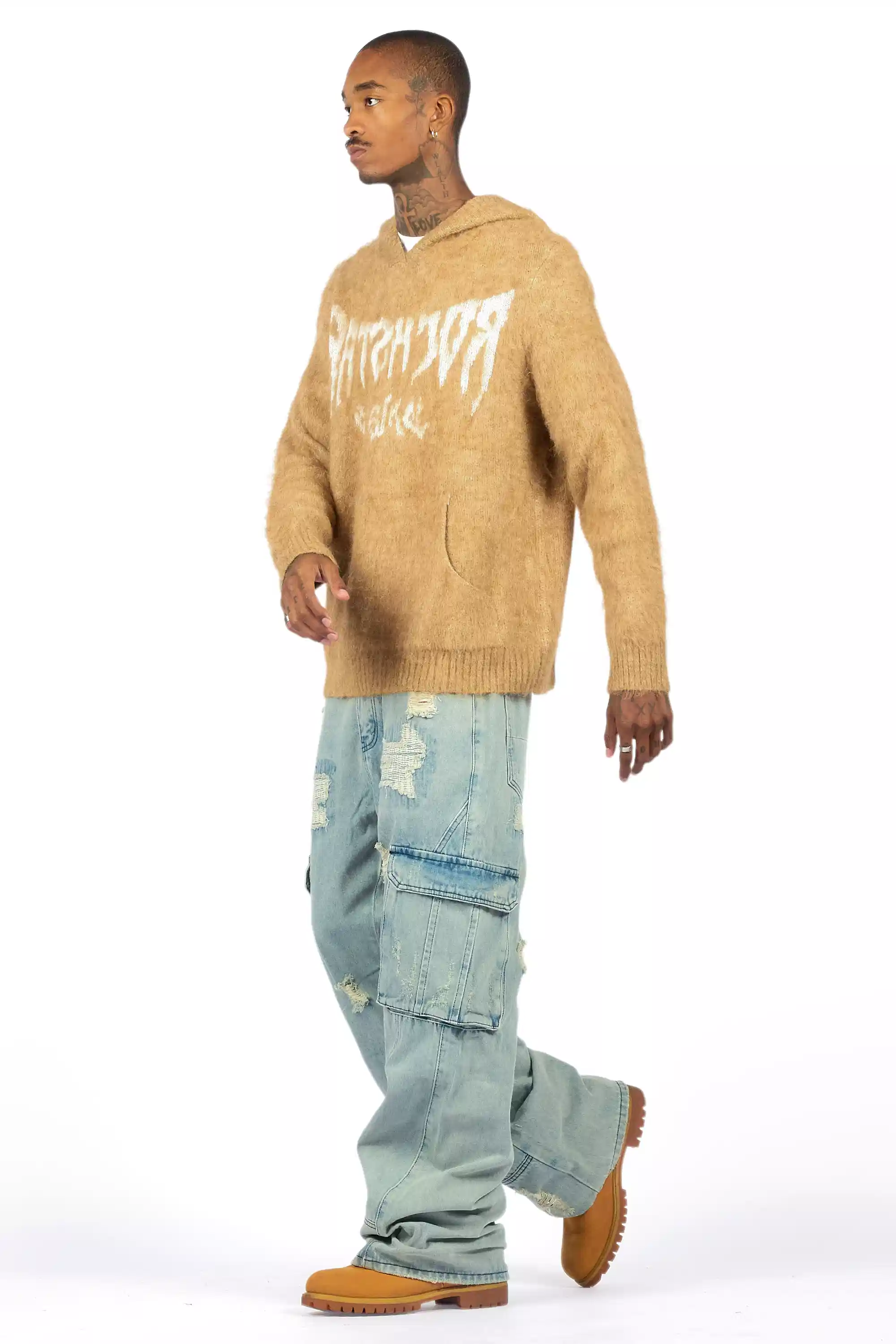 Nand Light Blue Baggy Cargo Jean - Image 5