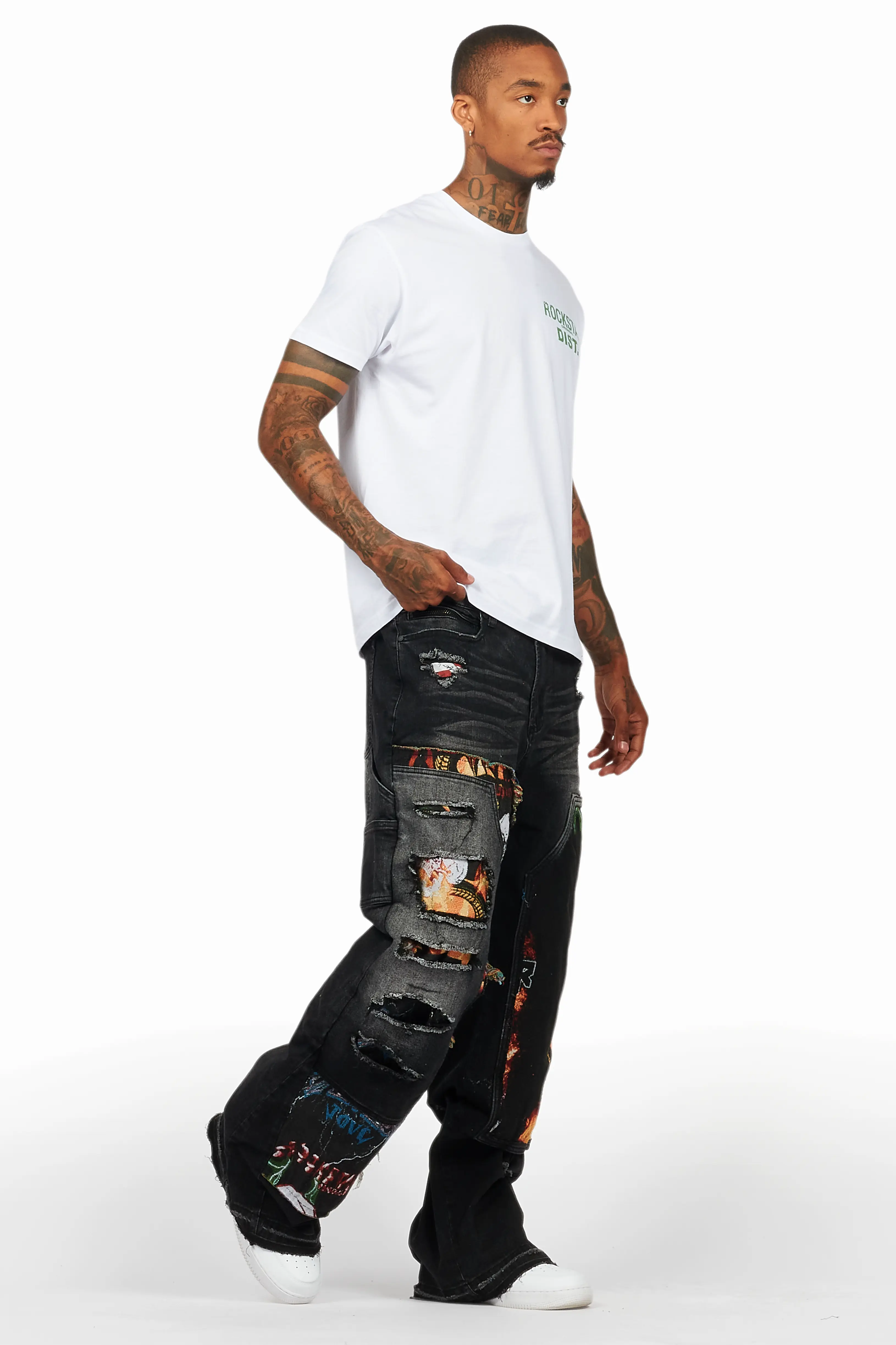 Yanis Black Baggy Fit Jean - Image 7