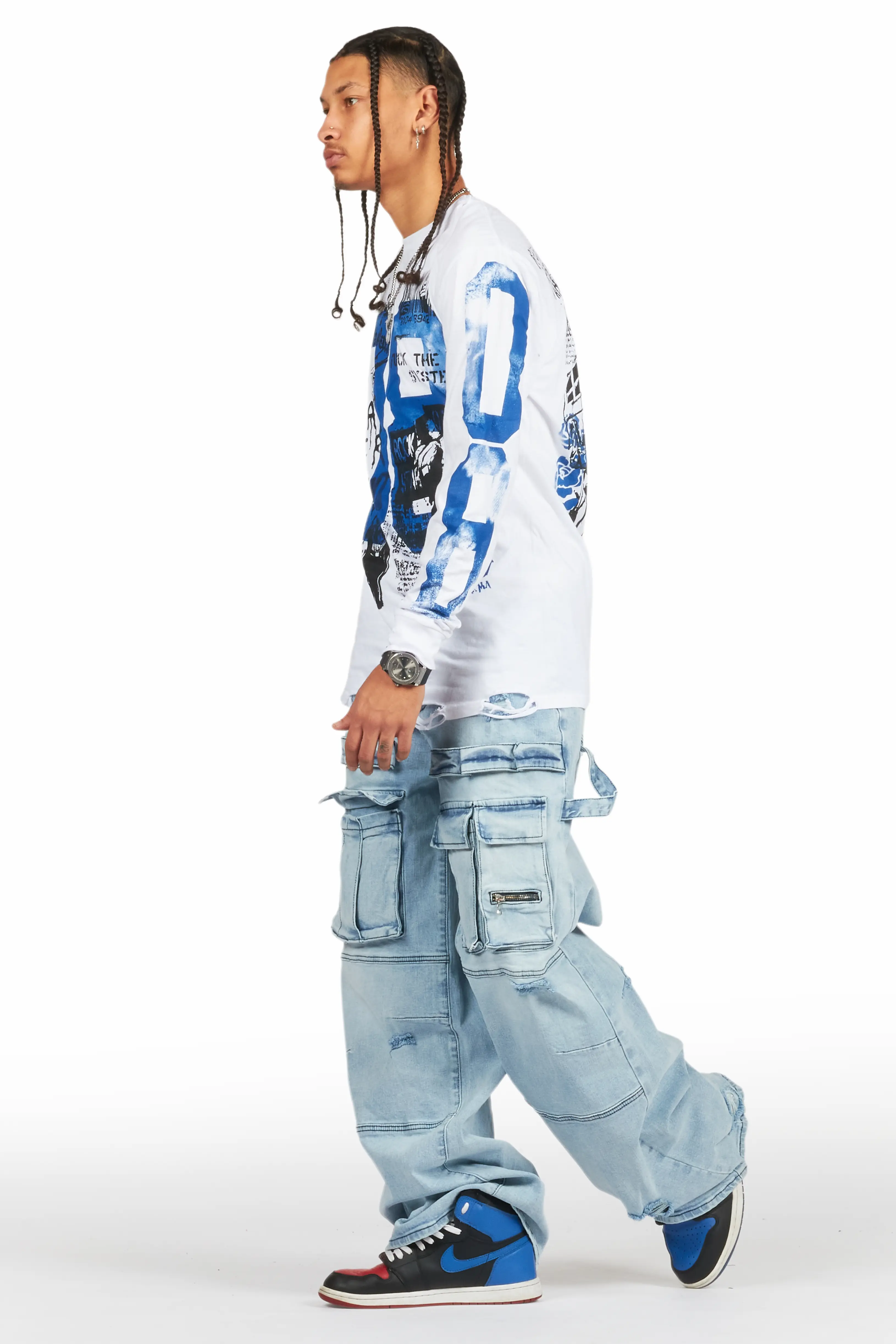 Burain Blue Baggy Fit Jean - Image 6