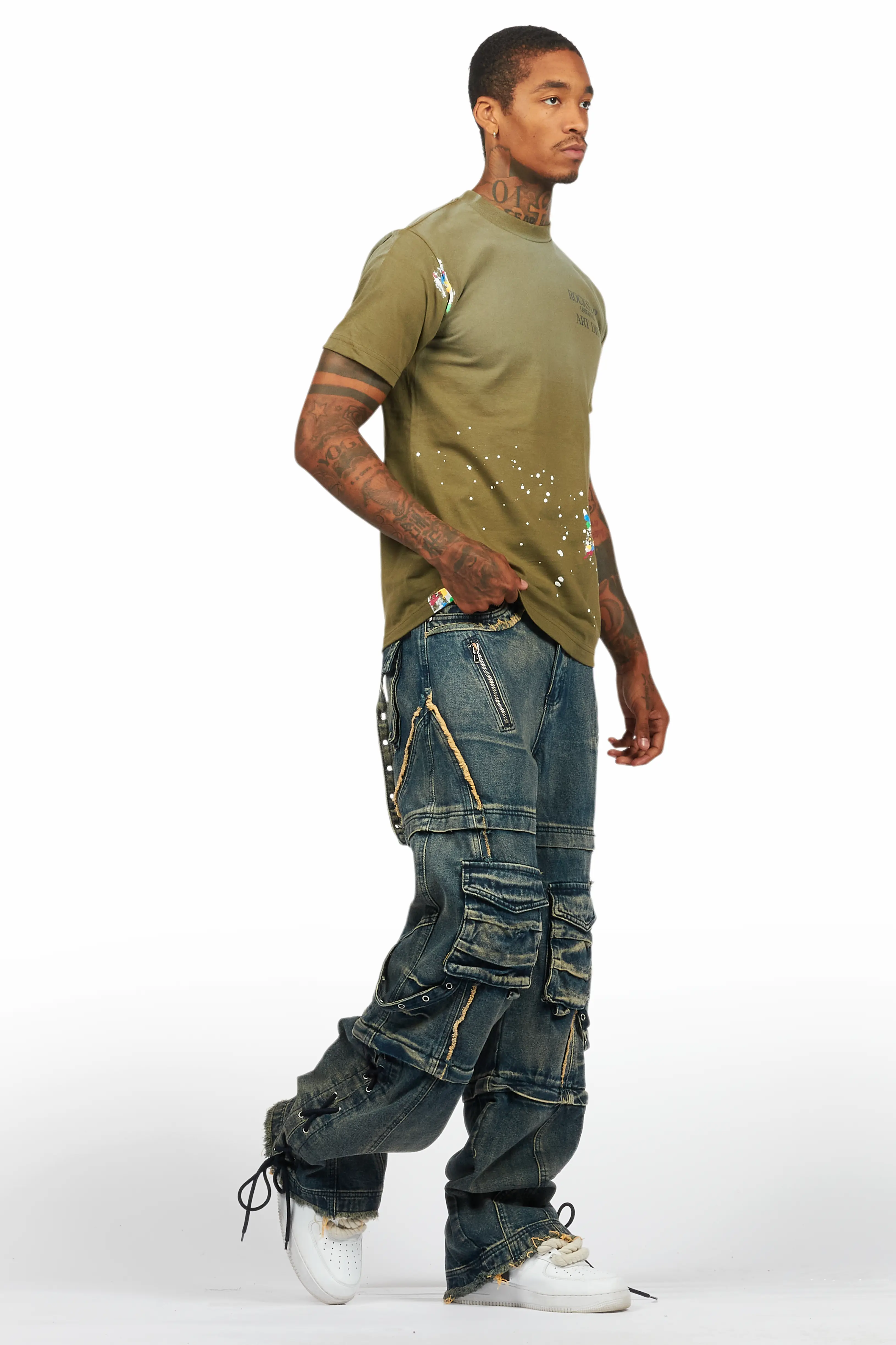 Three Maxi Blue Baggy Fit Jean - Image 7