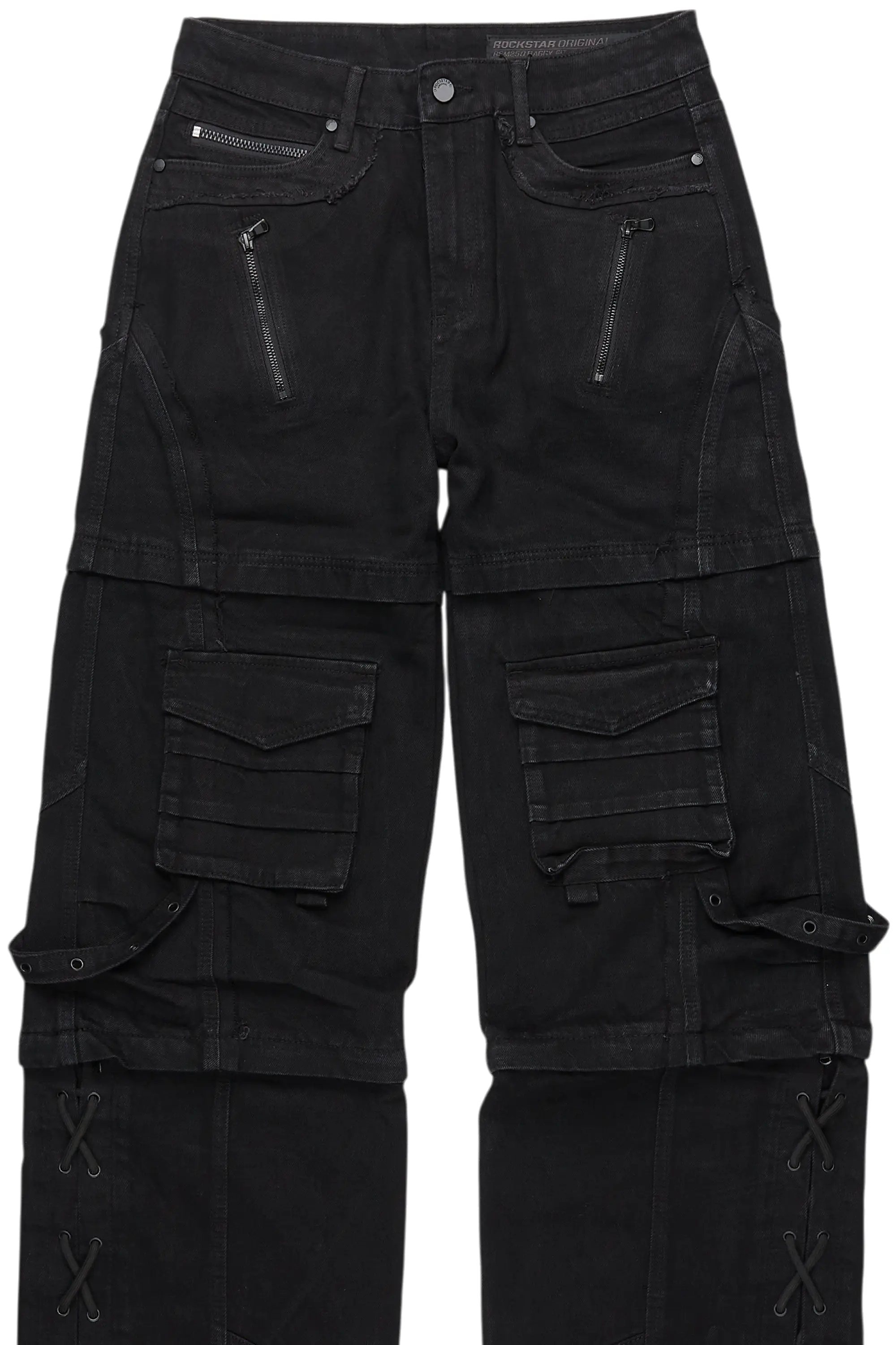 Three Maxi Jet Black Baggy Fit Jean - Image 11
