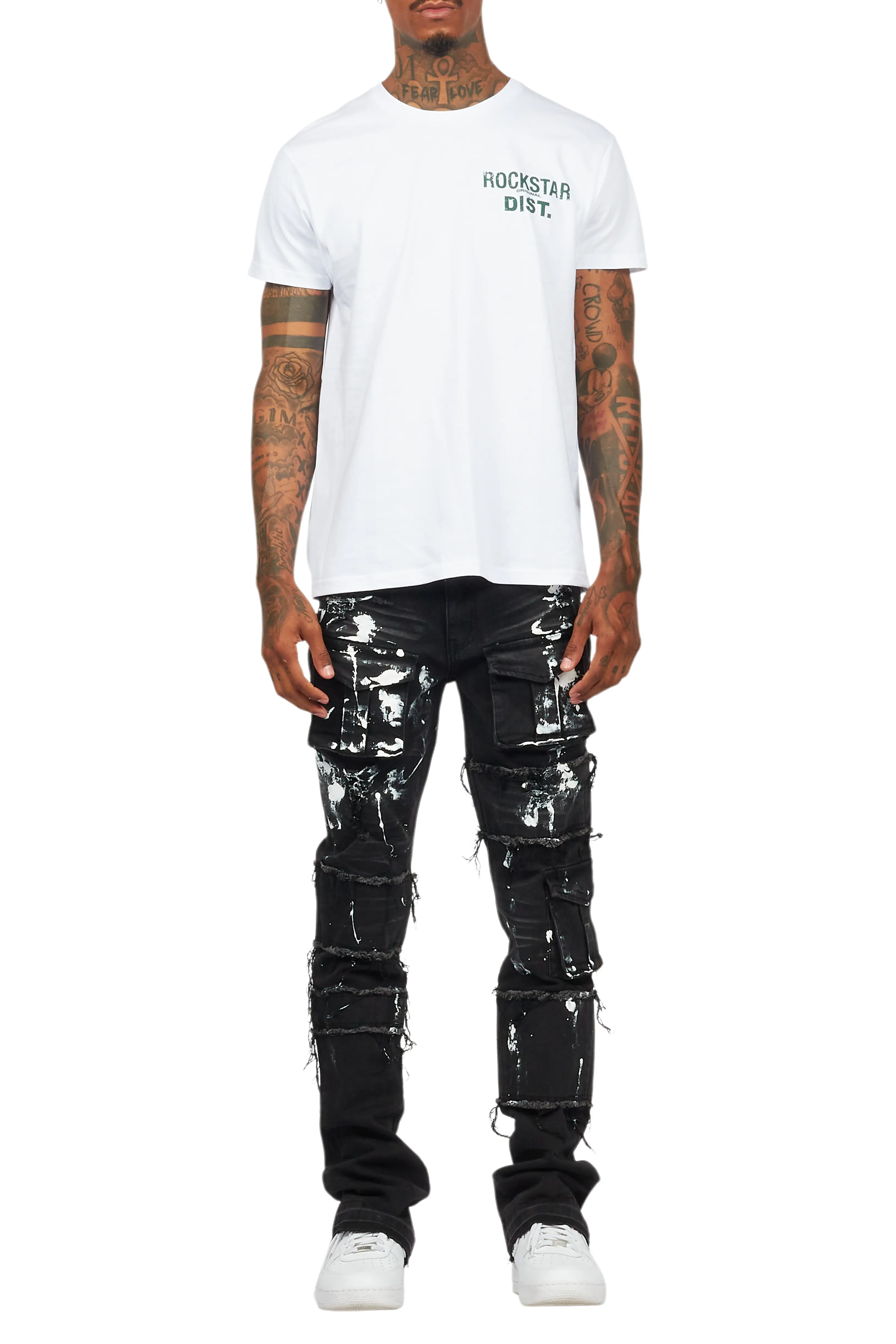 Folly Dark Grey Painter Stacked Flare Jean - Image 10