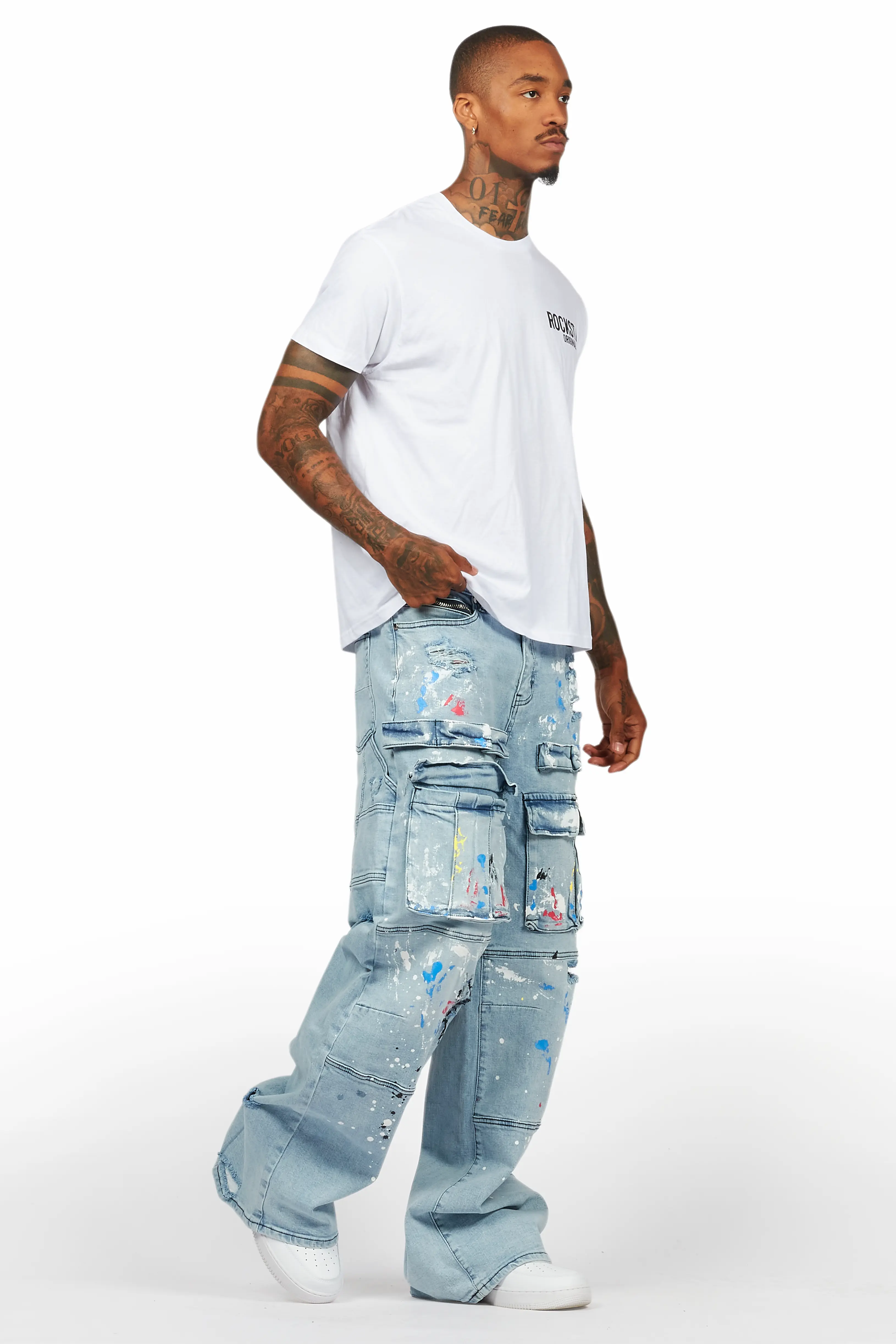 Bruin Blue Painter Baggy Cargo Jean - Image 7