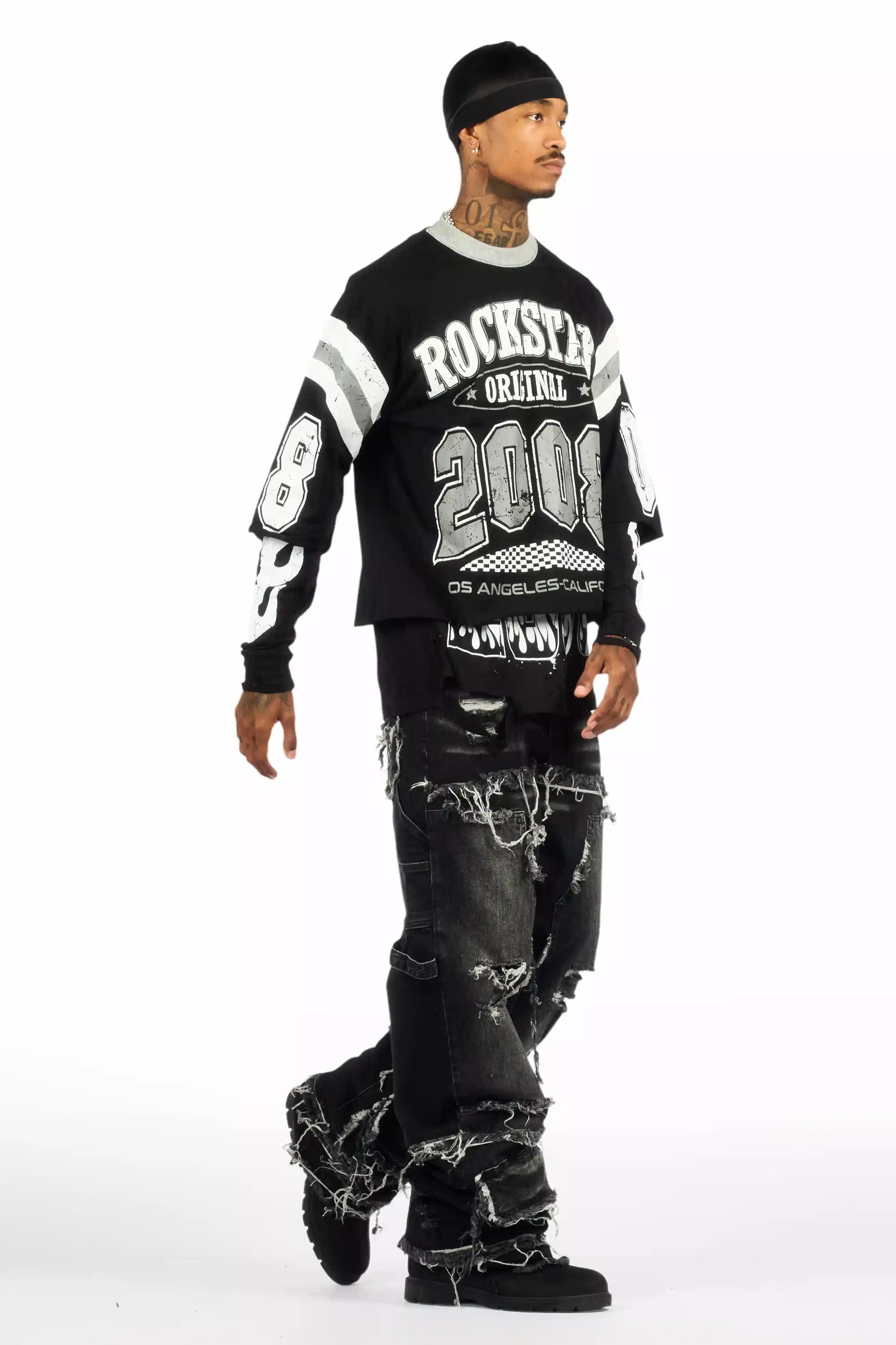 Gritty Black Baggy Jeans - Image 5