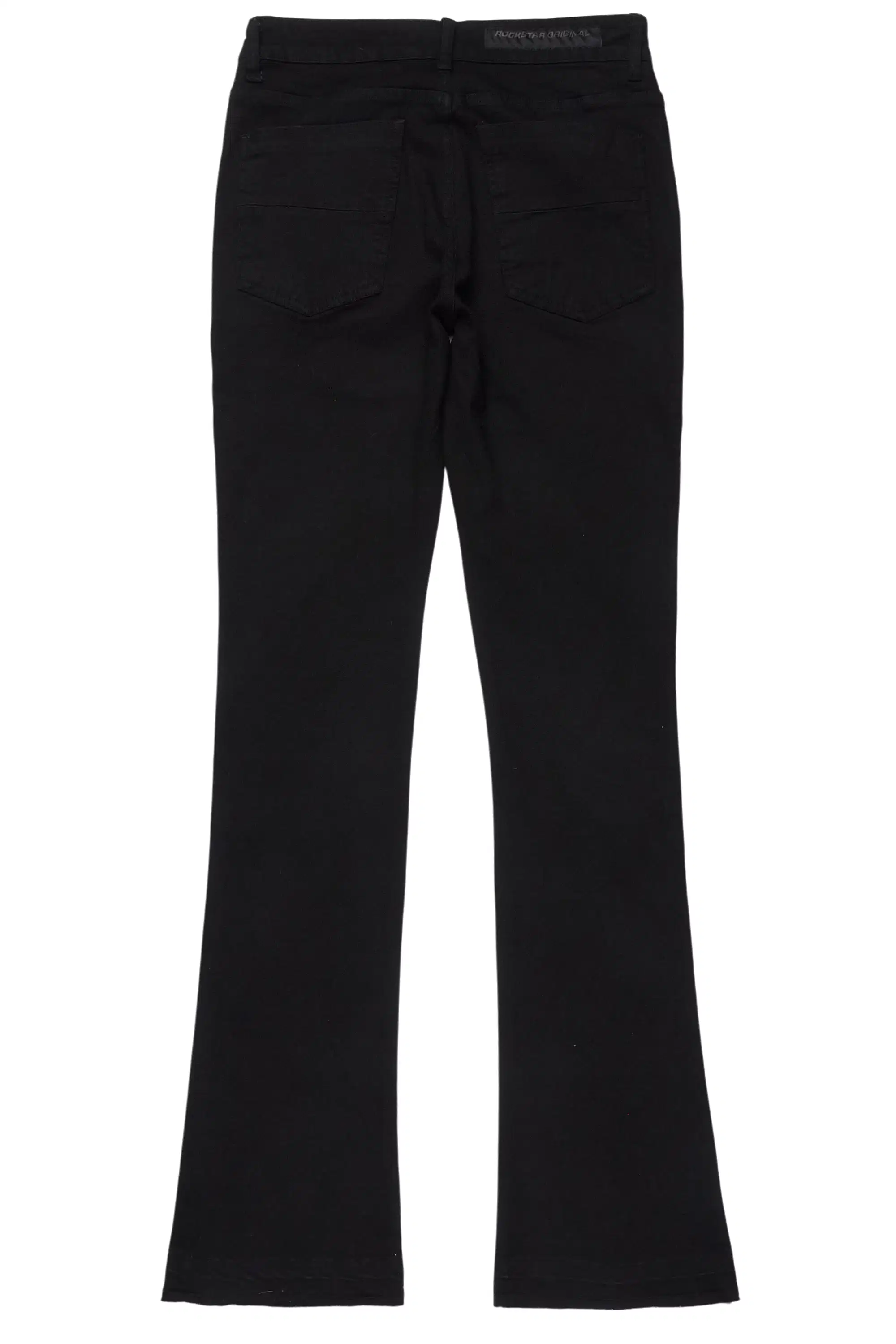 Westy Studded Jet Black Stacked Flare Jean - Image 8