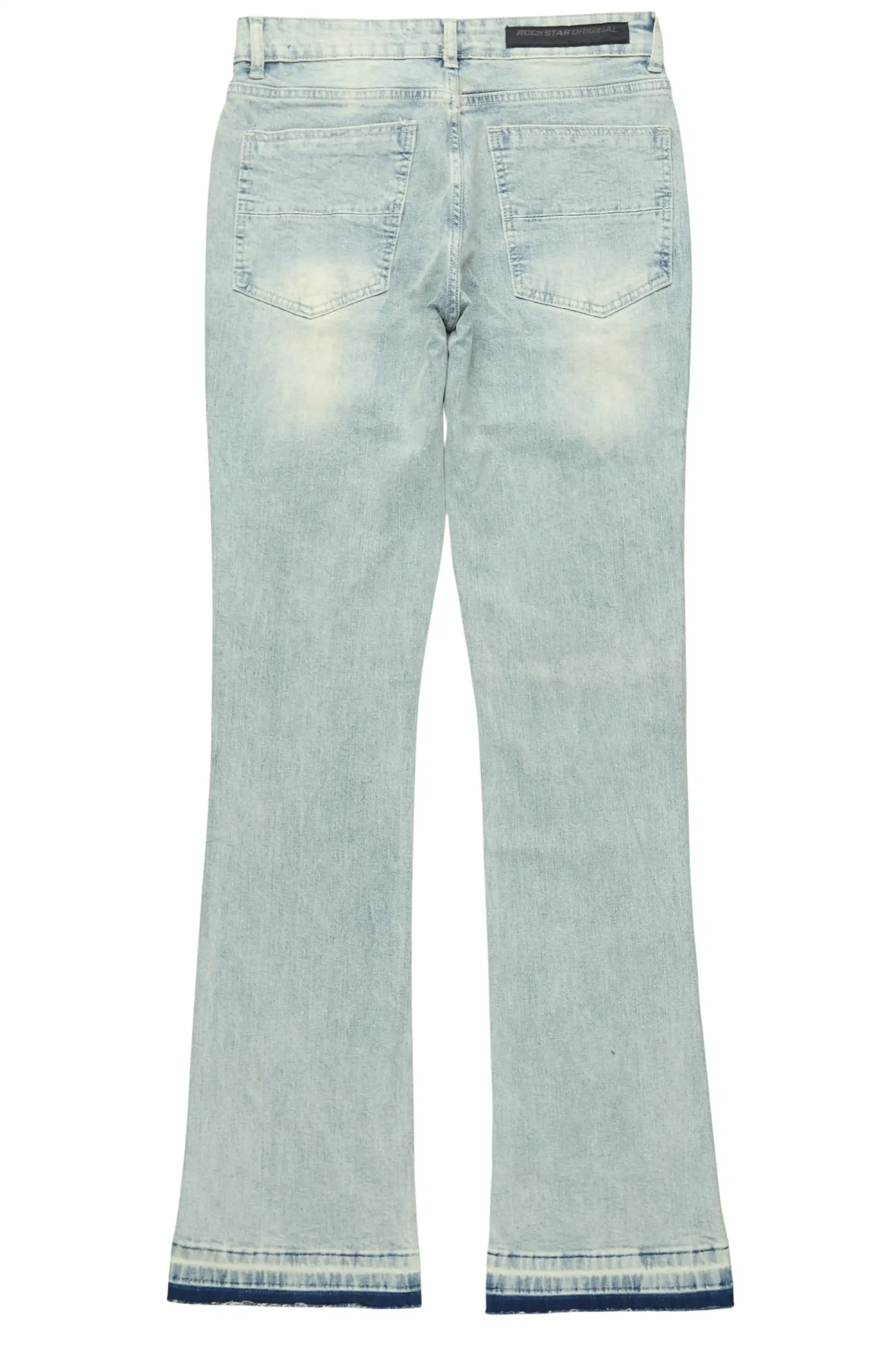 Westy Studded Light Blue Stacked Flare Jean - Image 8