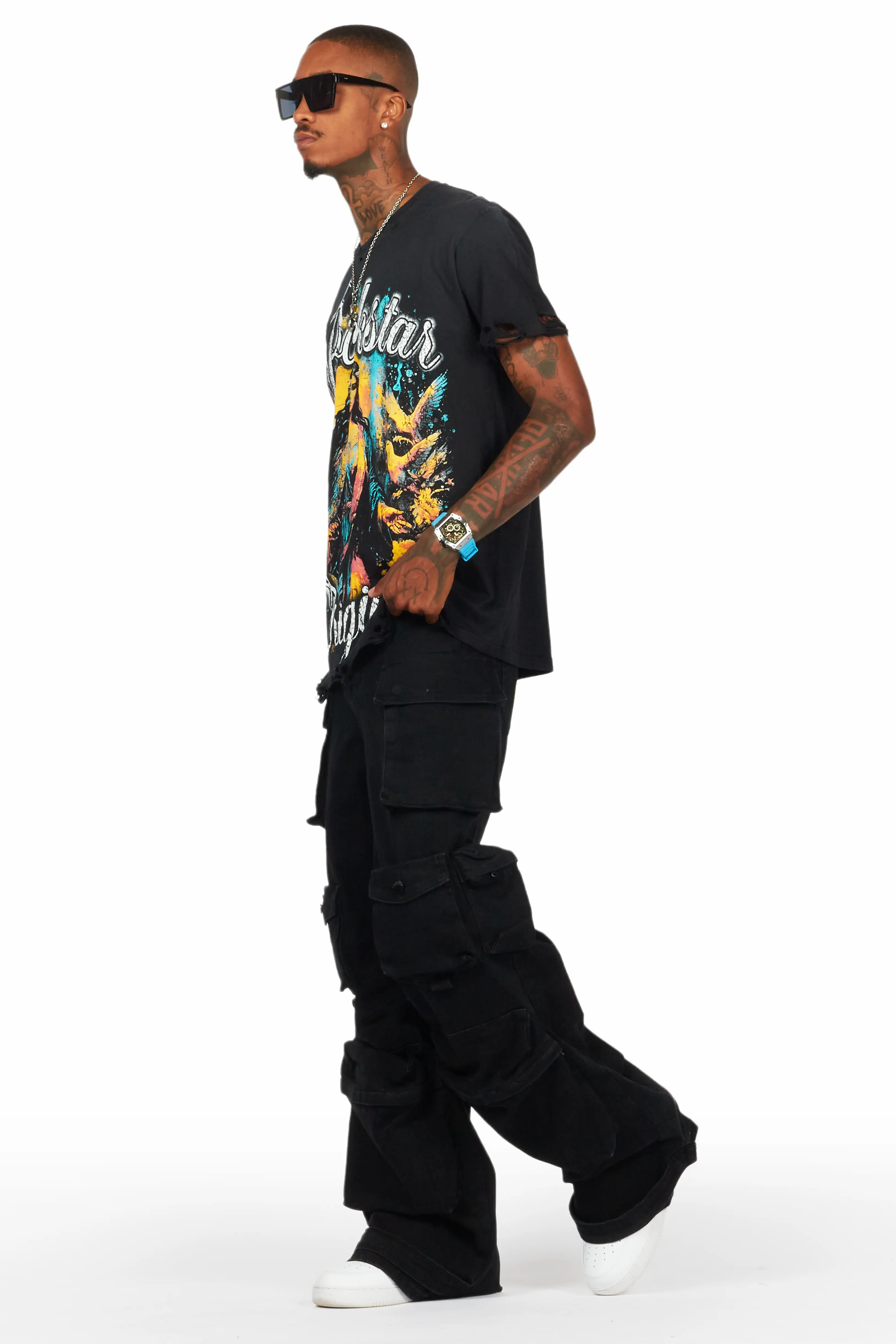 Mahesh Black Baggy Cargo Jean - Image 7