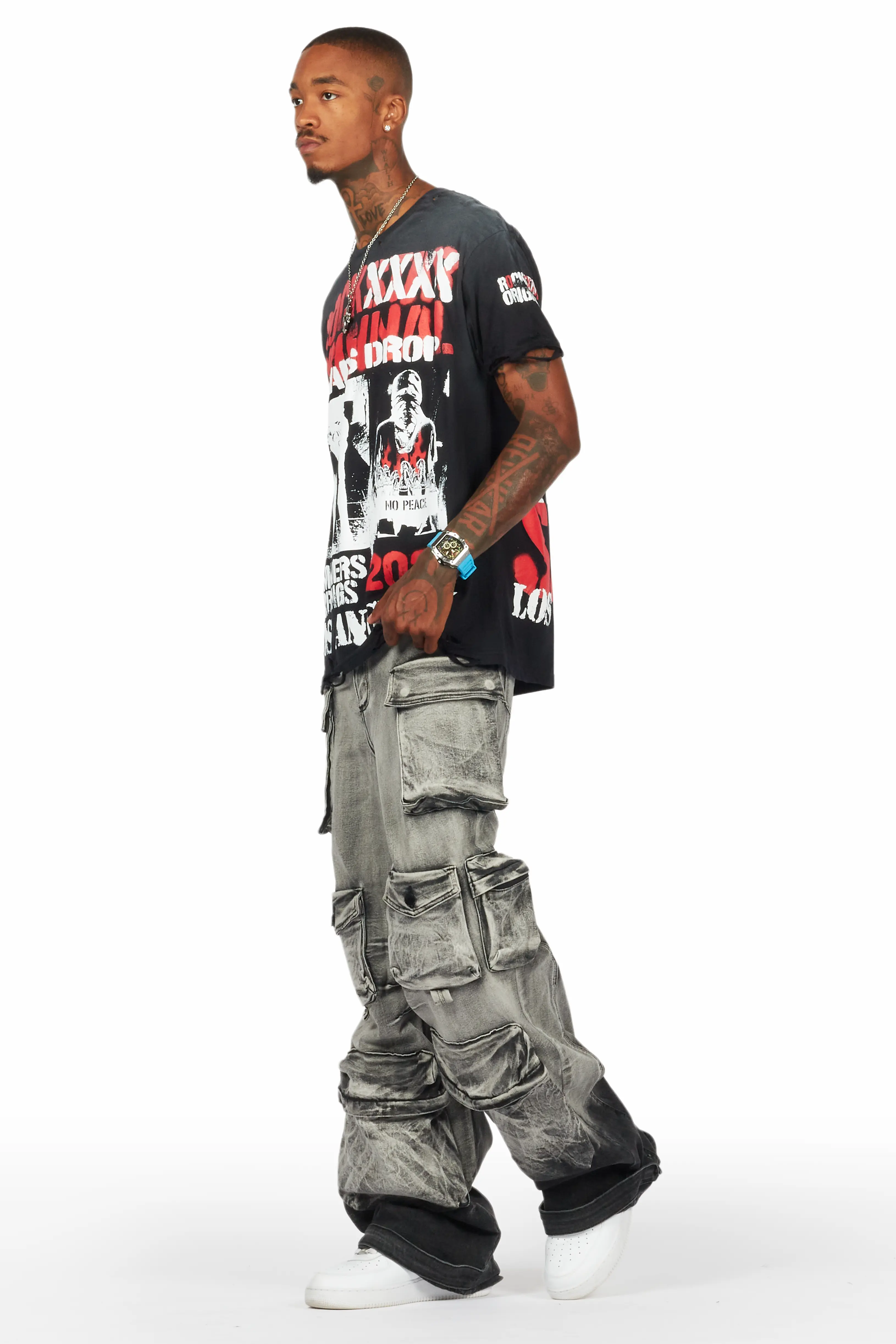 Mahesh Grey Baggy Cargo Jean - Image 6