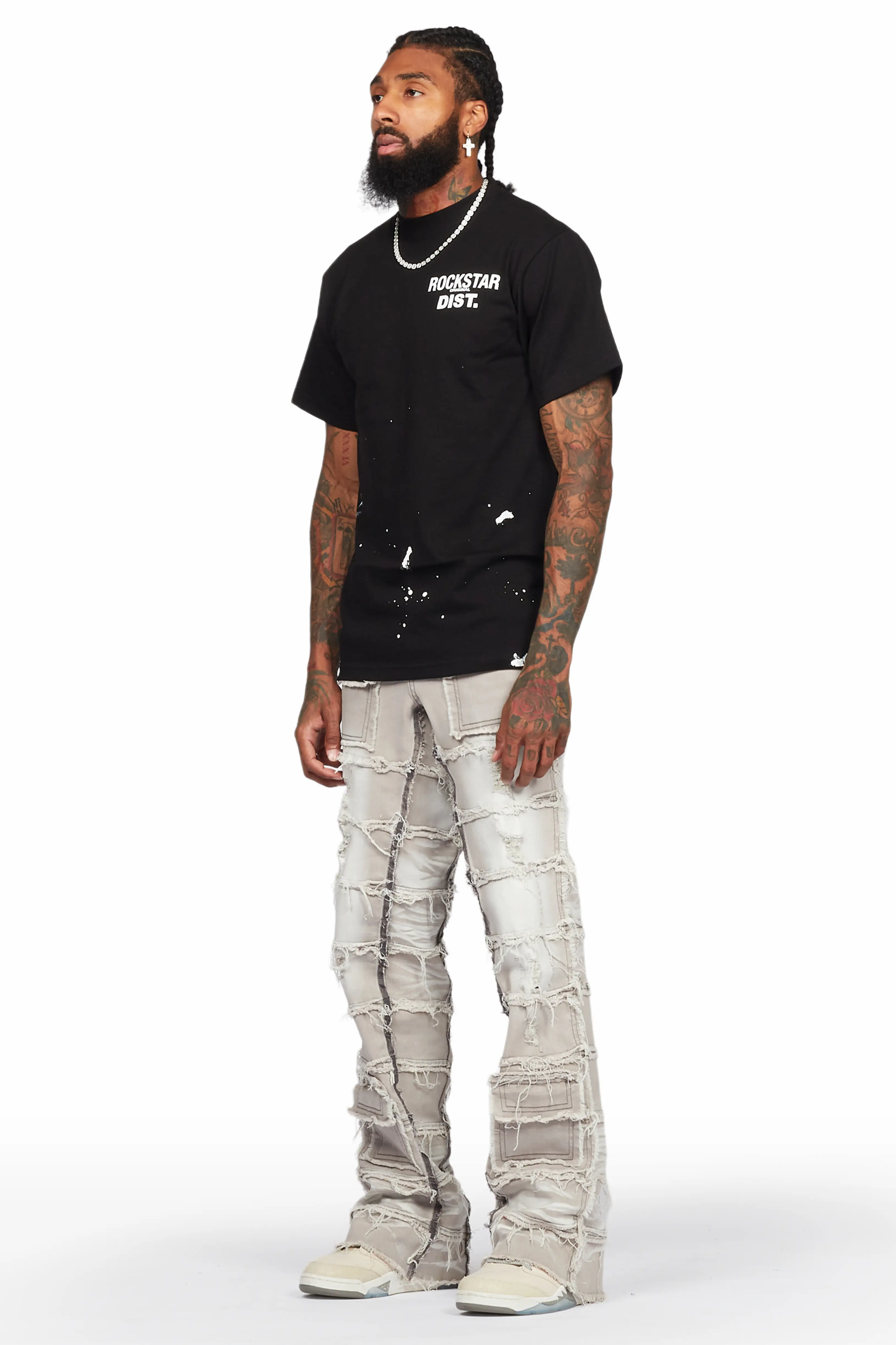 Taimo Grey Baggy Cargo Stacked Jean - Image 5