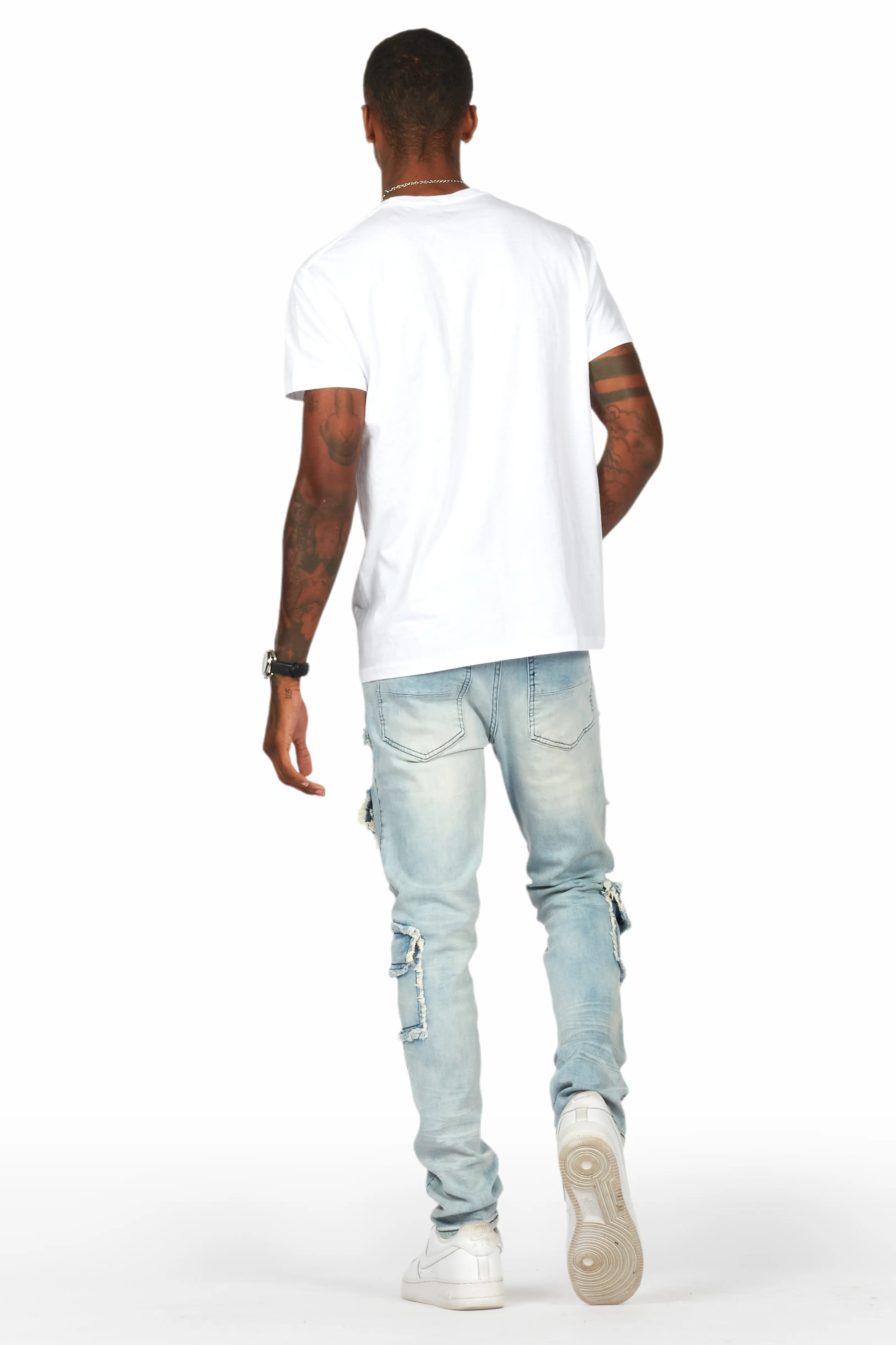 Tyrell Blue Skinny Fit Cargo Jean - Image 5