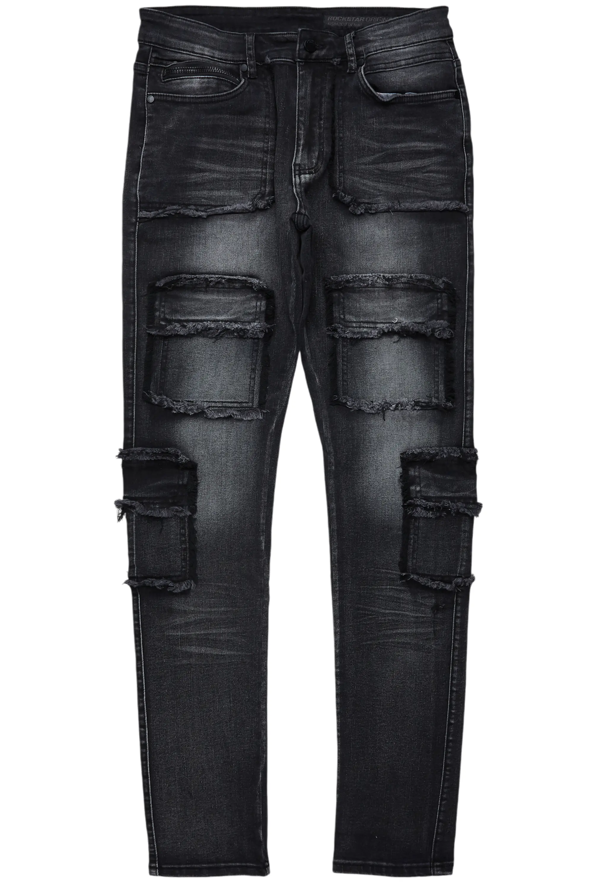 Tyrell Dark Grey Skinny Fit Cargo Jean - Image 2