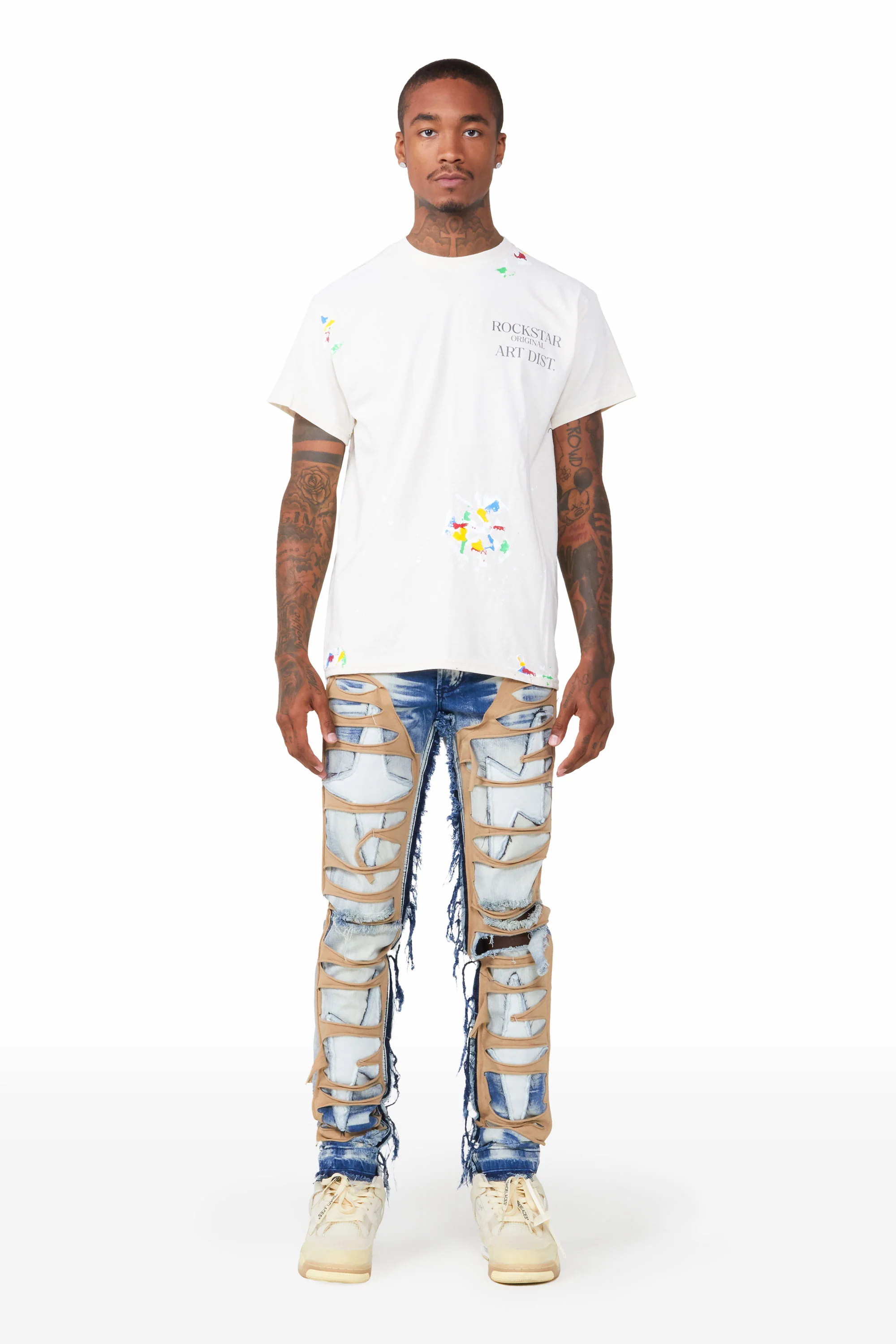 Dontae Blue Patchwork Jean - Image 3