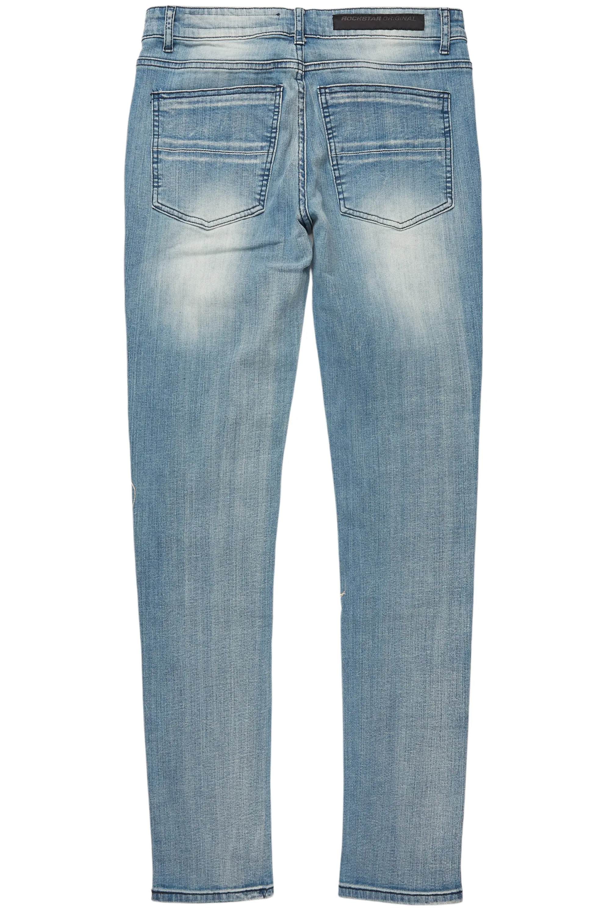 Waylon Rustic Blue Frayed Slim Fit Jean - Image 9
