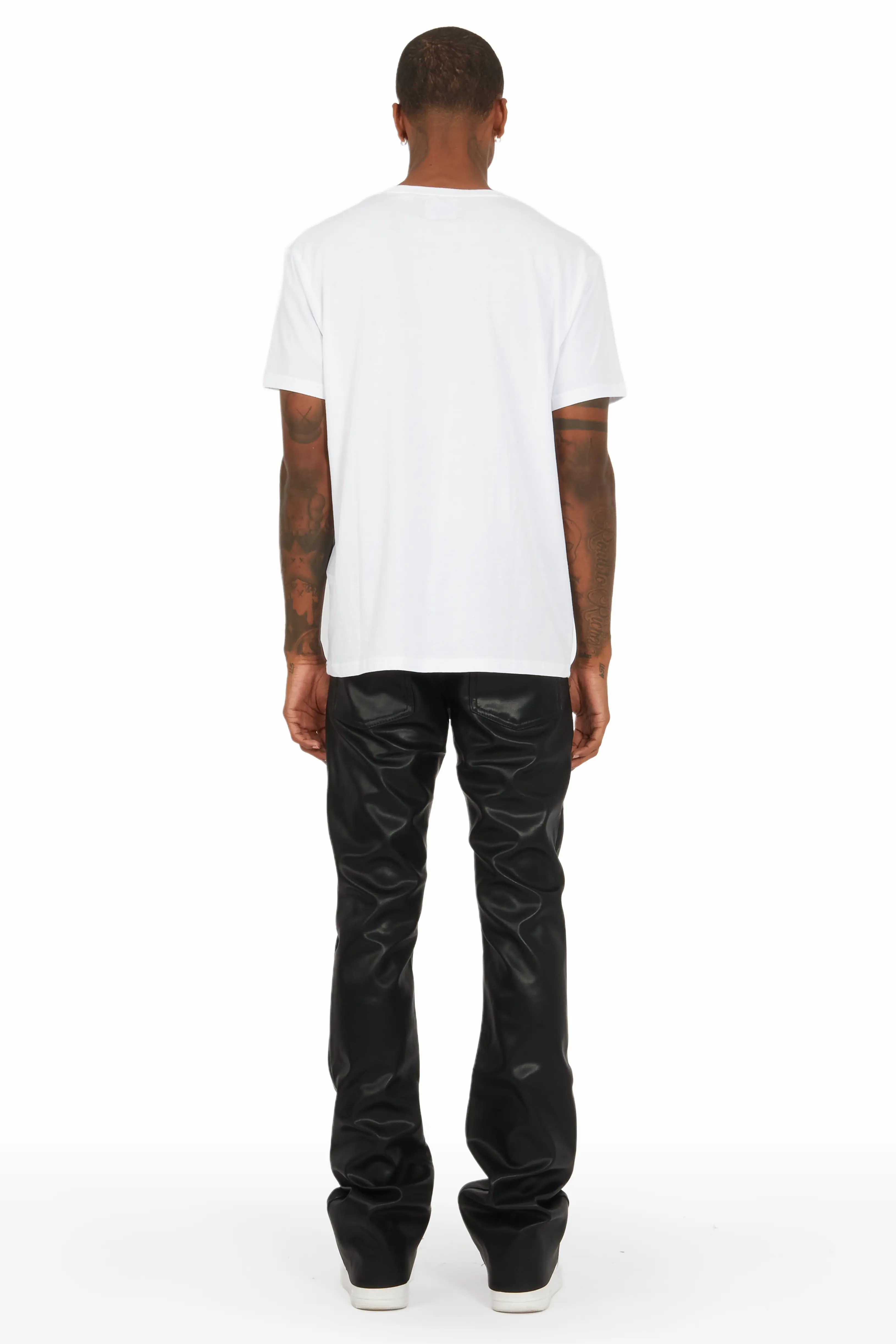 Ricky Black Faux Leather Stacked Jean - Image 6