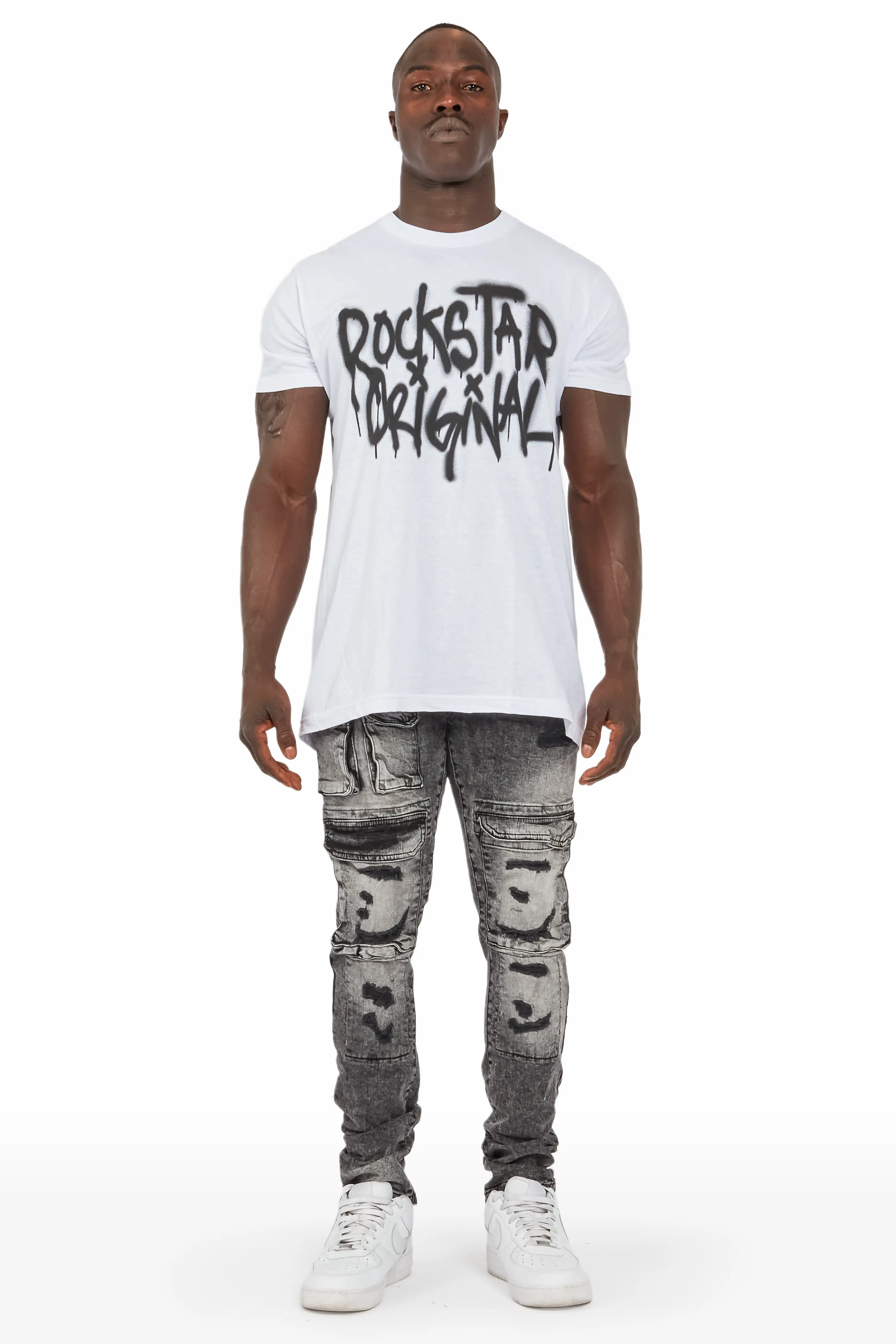 Imran Black Wash Slim Cargo Jean - Image 2