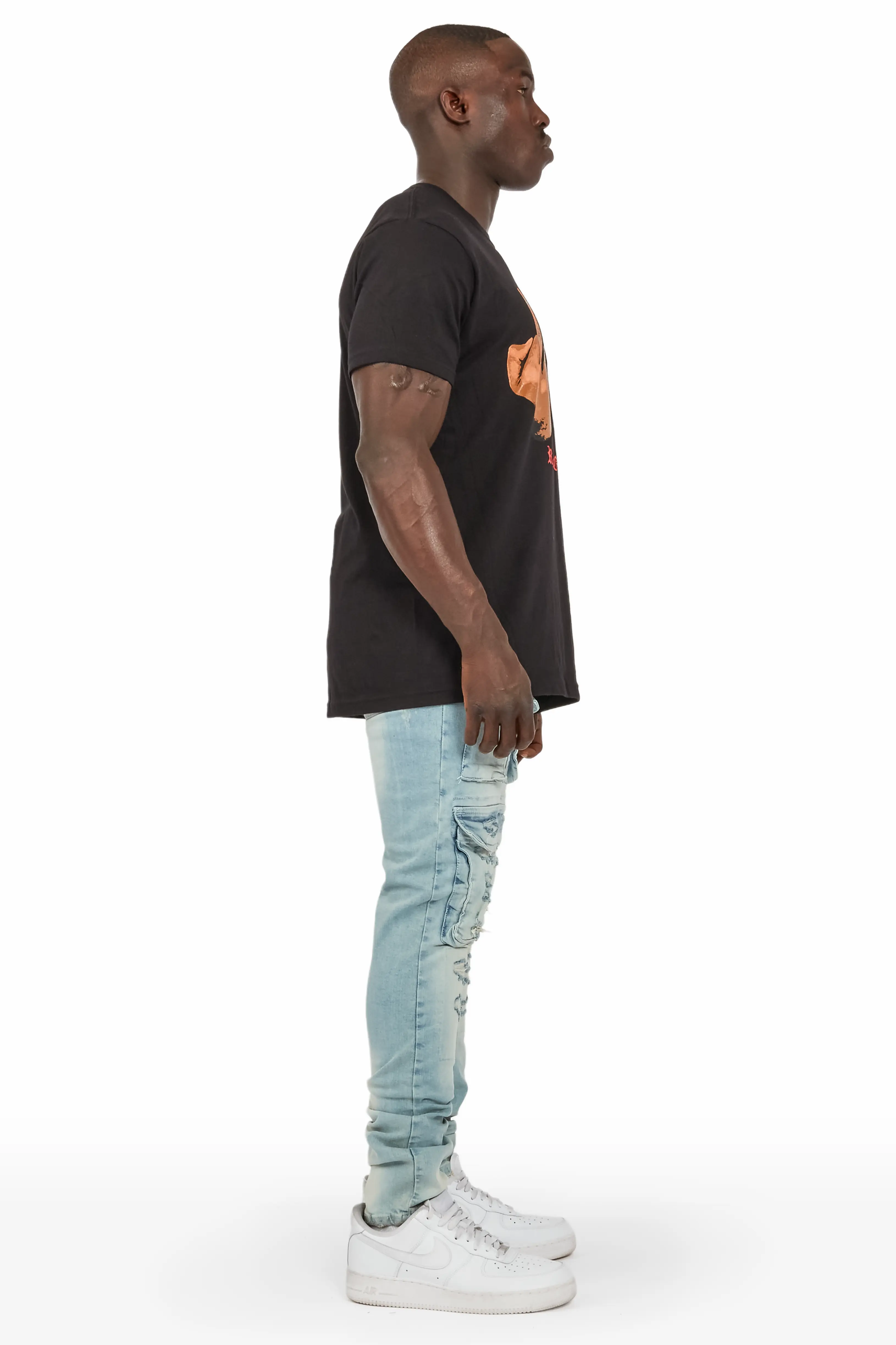 Imran Blue Slim Cargo Jean - Image 3