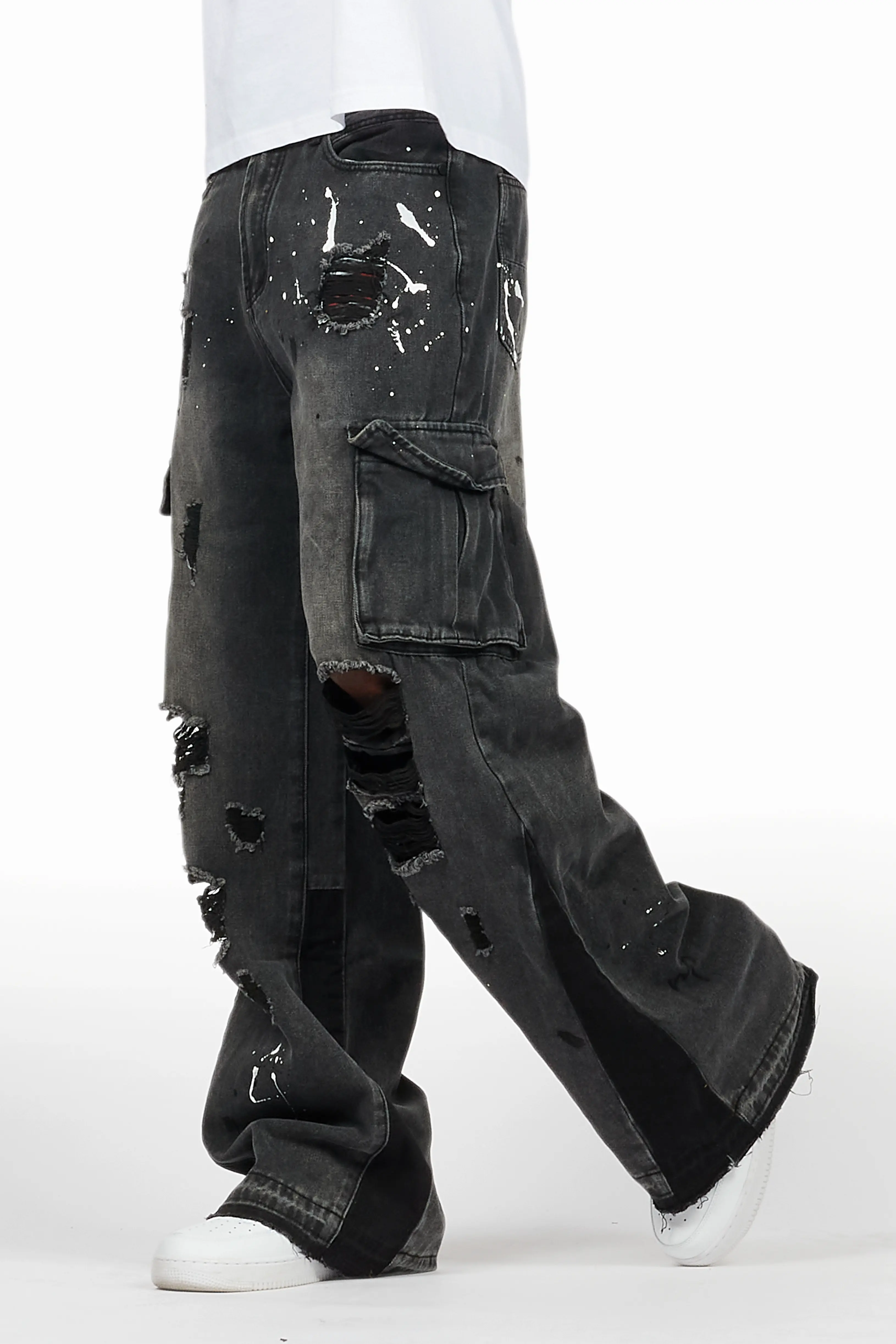 Dubaku Dark Grey Baggy Fit Jean