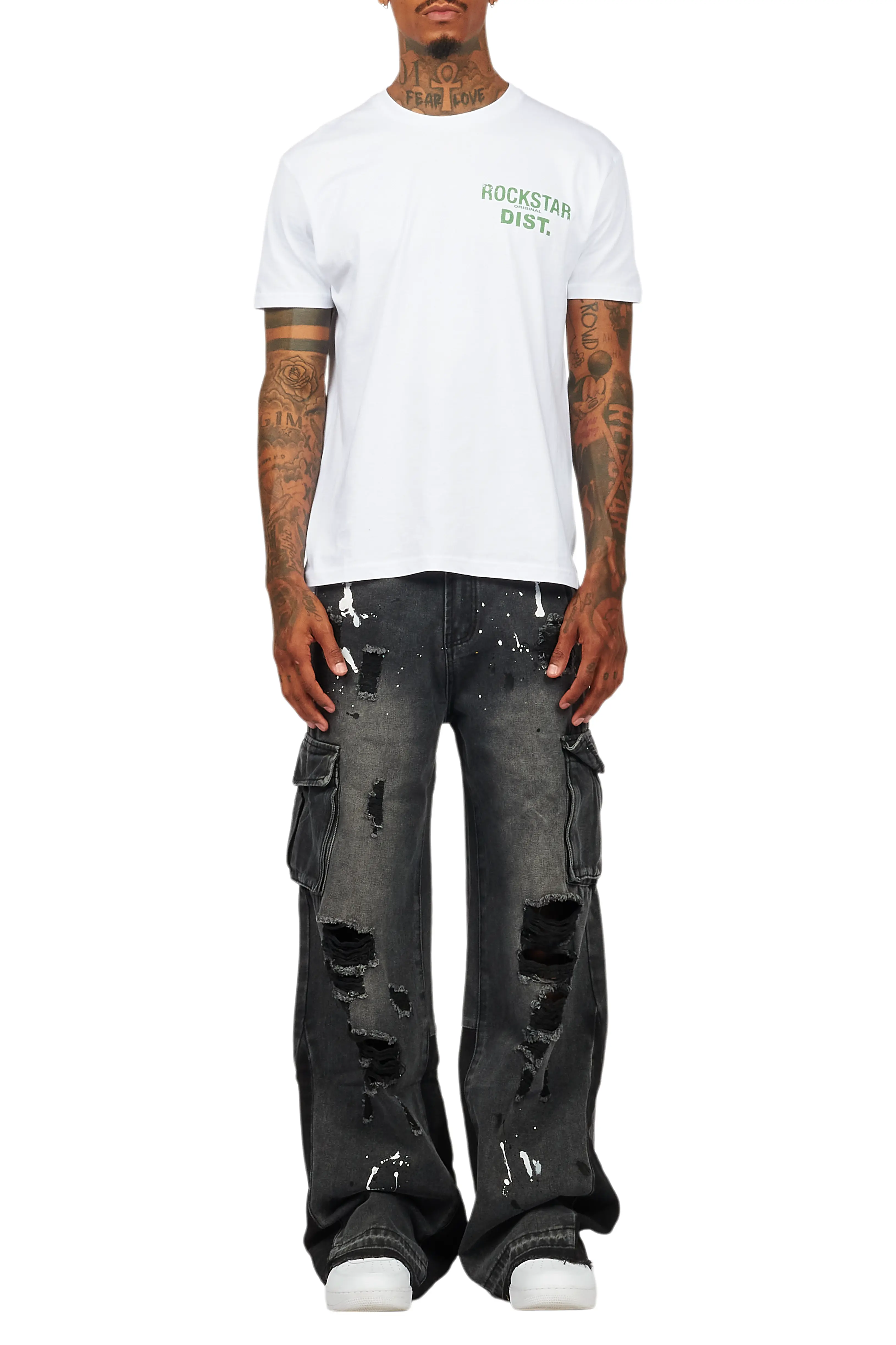 Dubaku Dark Grey Baggy Fit Jean - Image 10