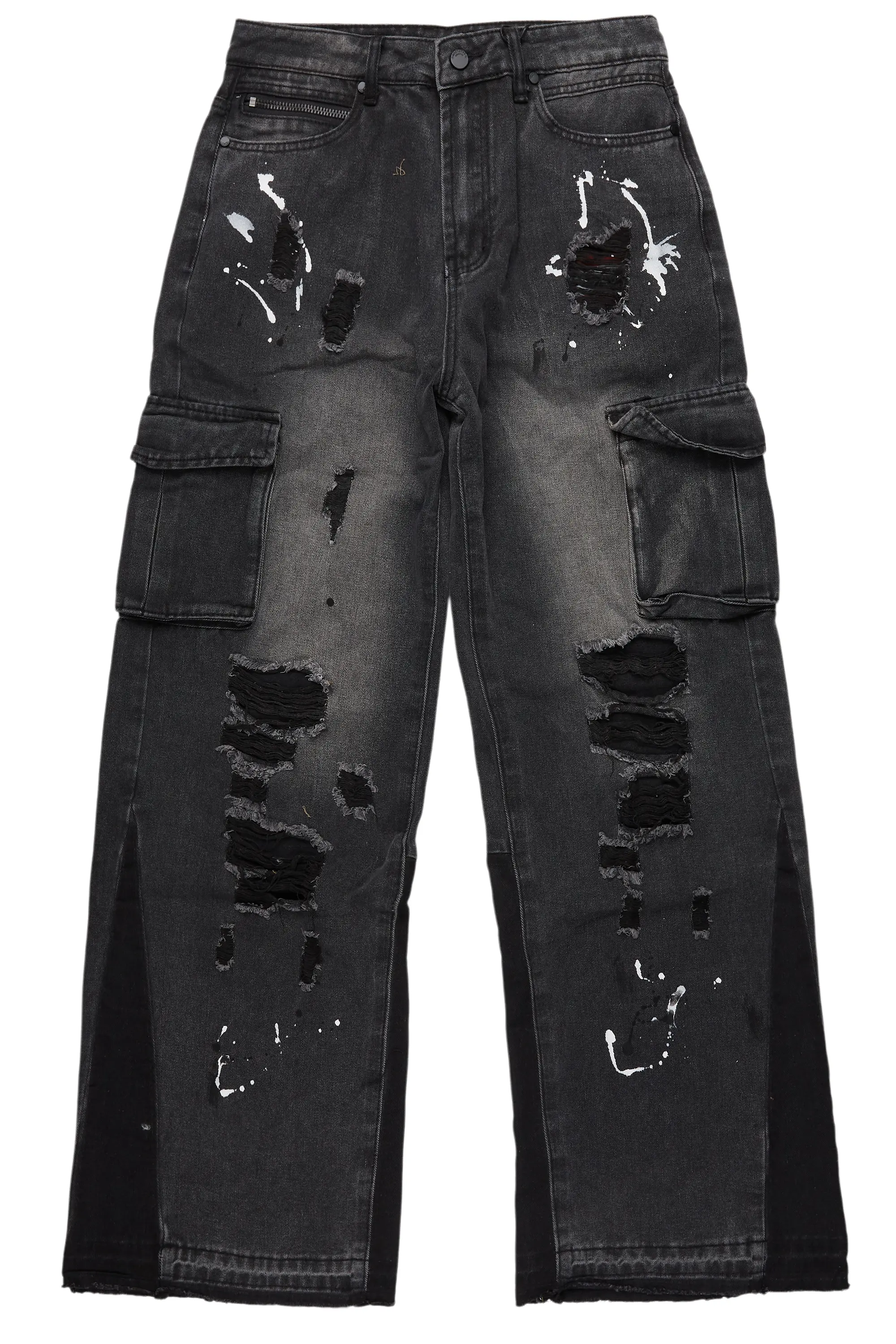 Dubaku Dark Grey Baggy Fit Jean - Image 2