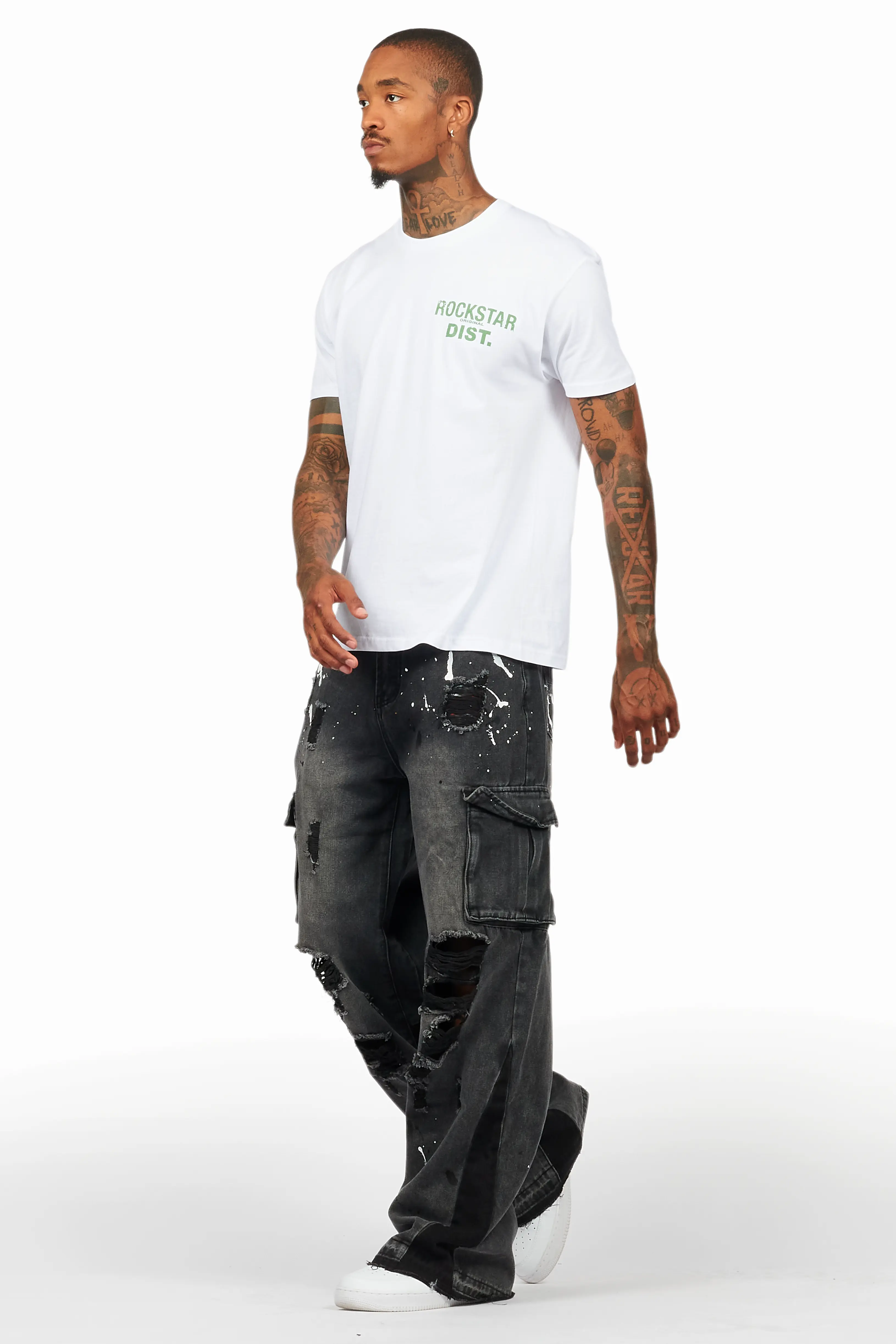 Dubaku Dark Grey Baggy Fit Jean - Image 6