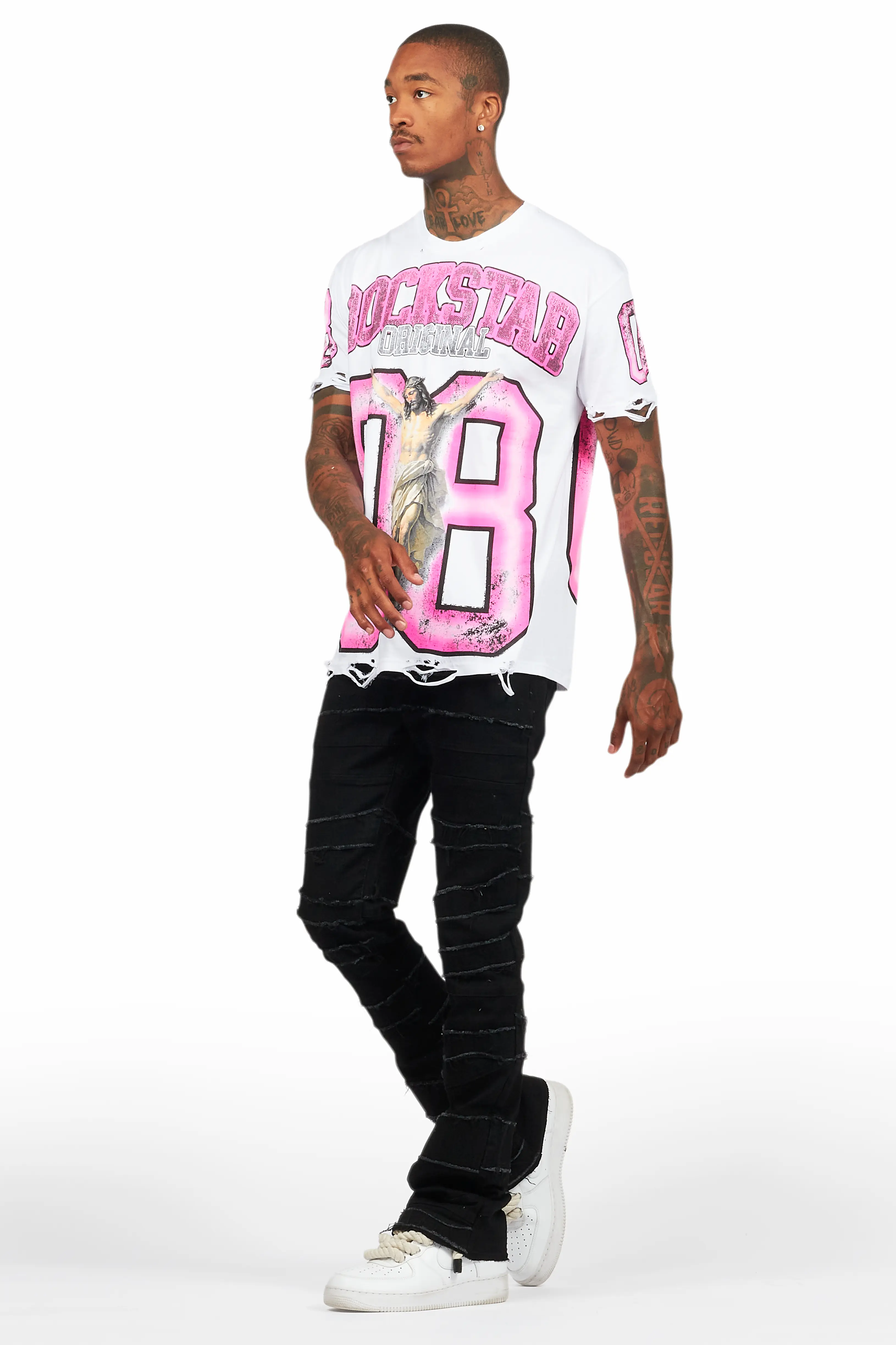 Franko Jet Black Stacked Flare Jean - Image 11