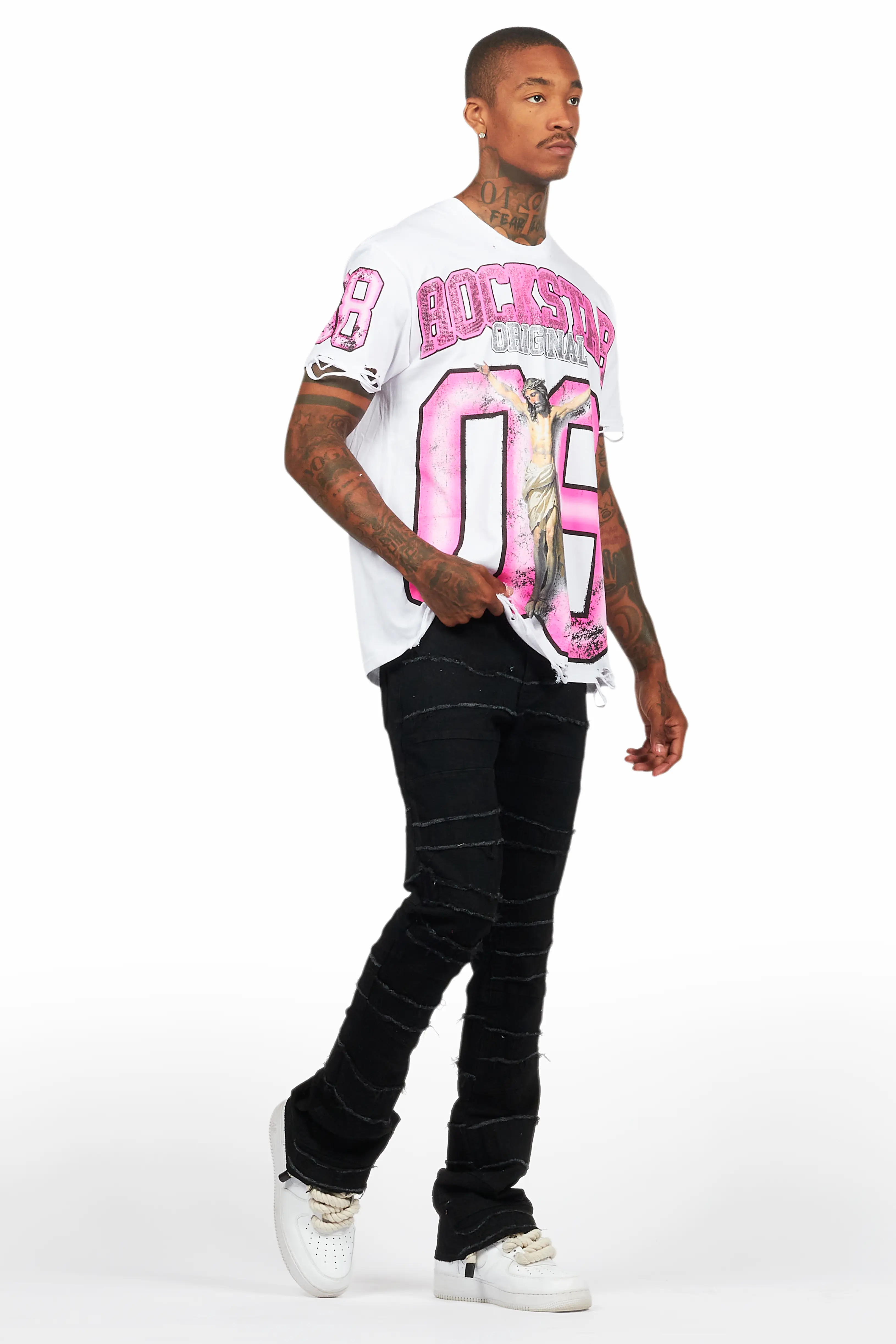 Franko Jet Black Stacked Flare Jean - Image 12