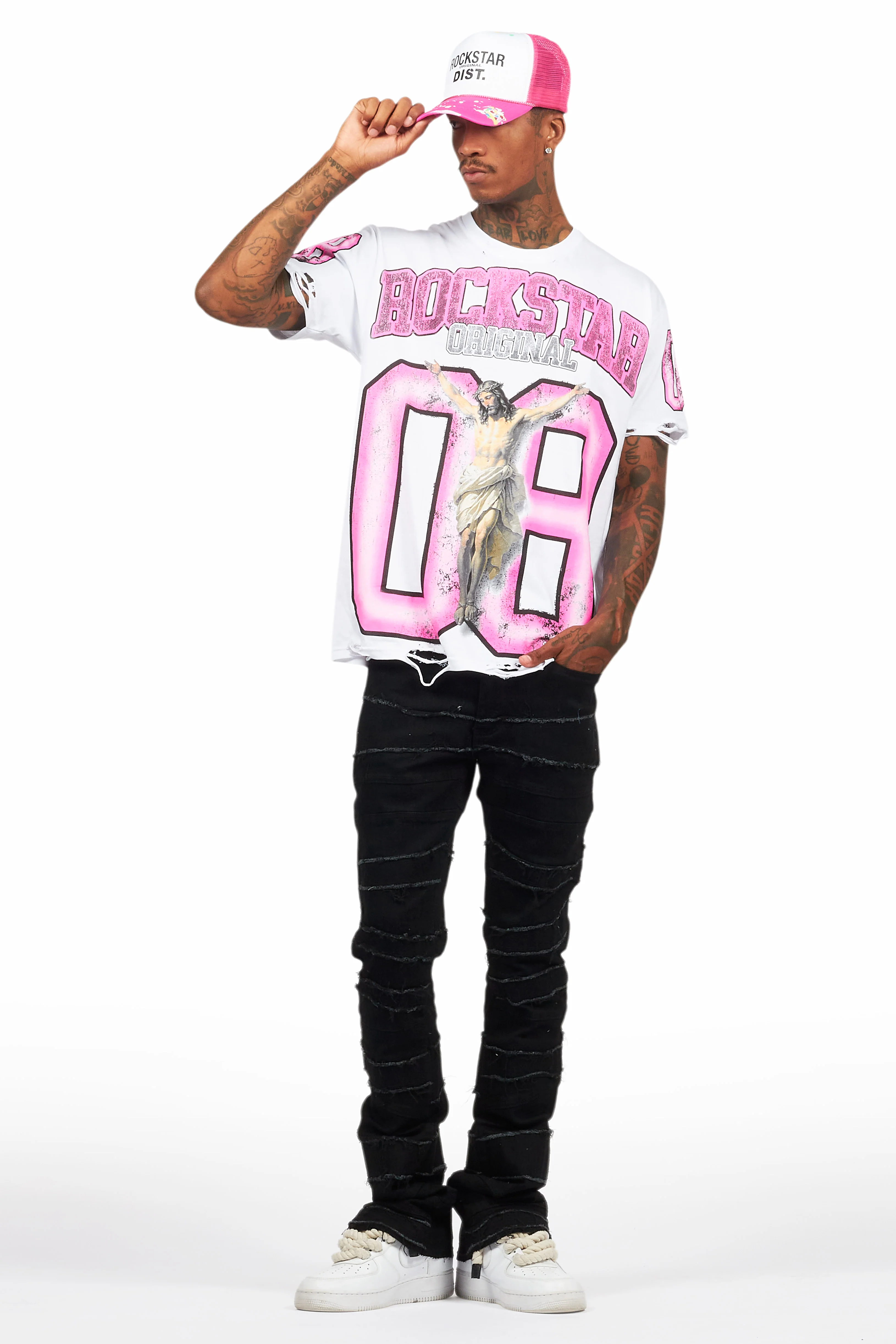Franko Jet Black Stacked Flare Jean - Image 4