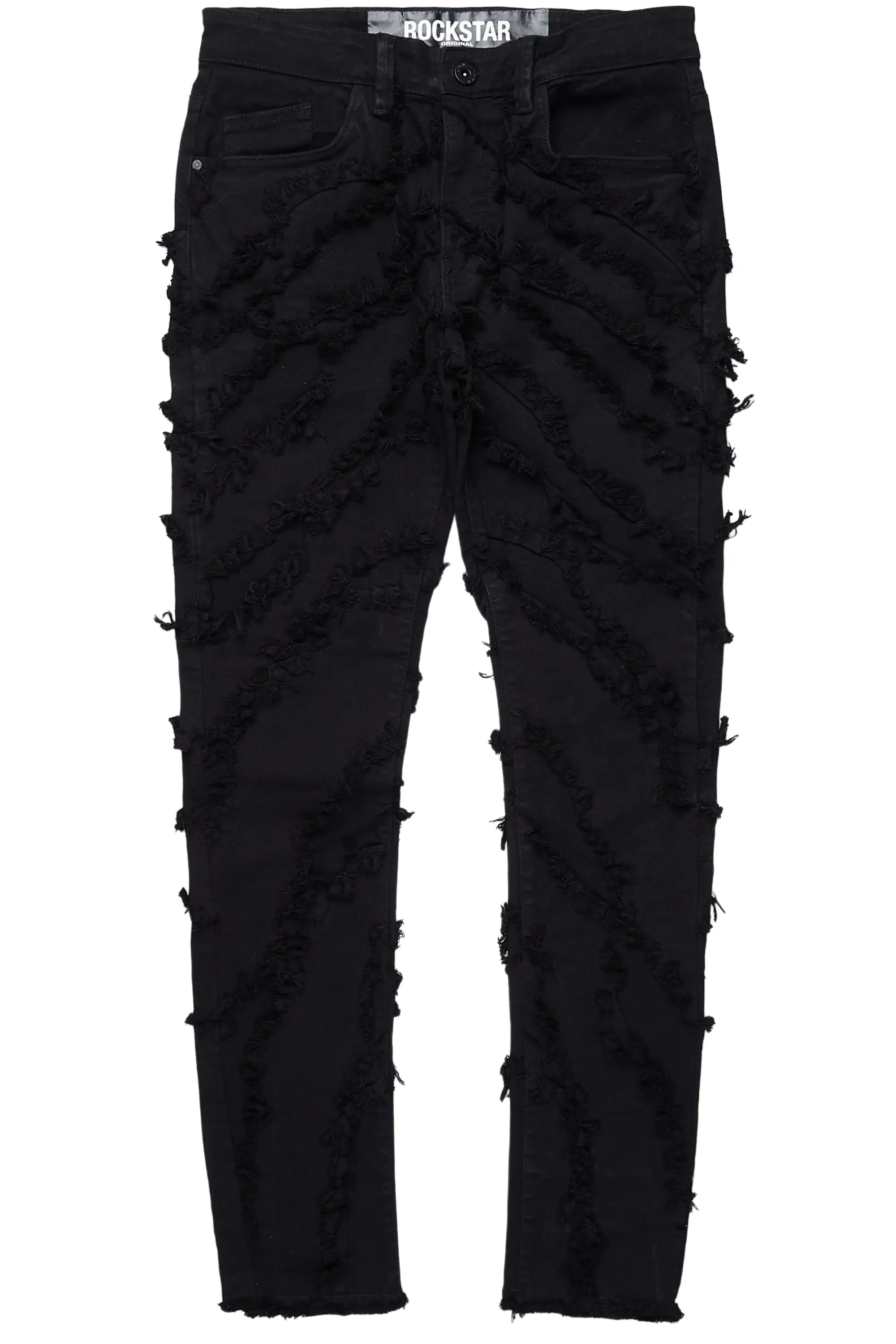 Balta Black Diagonal Patch Skinny Fit Jean - Image 2