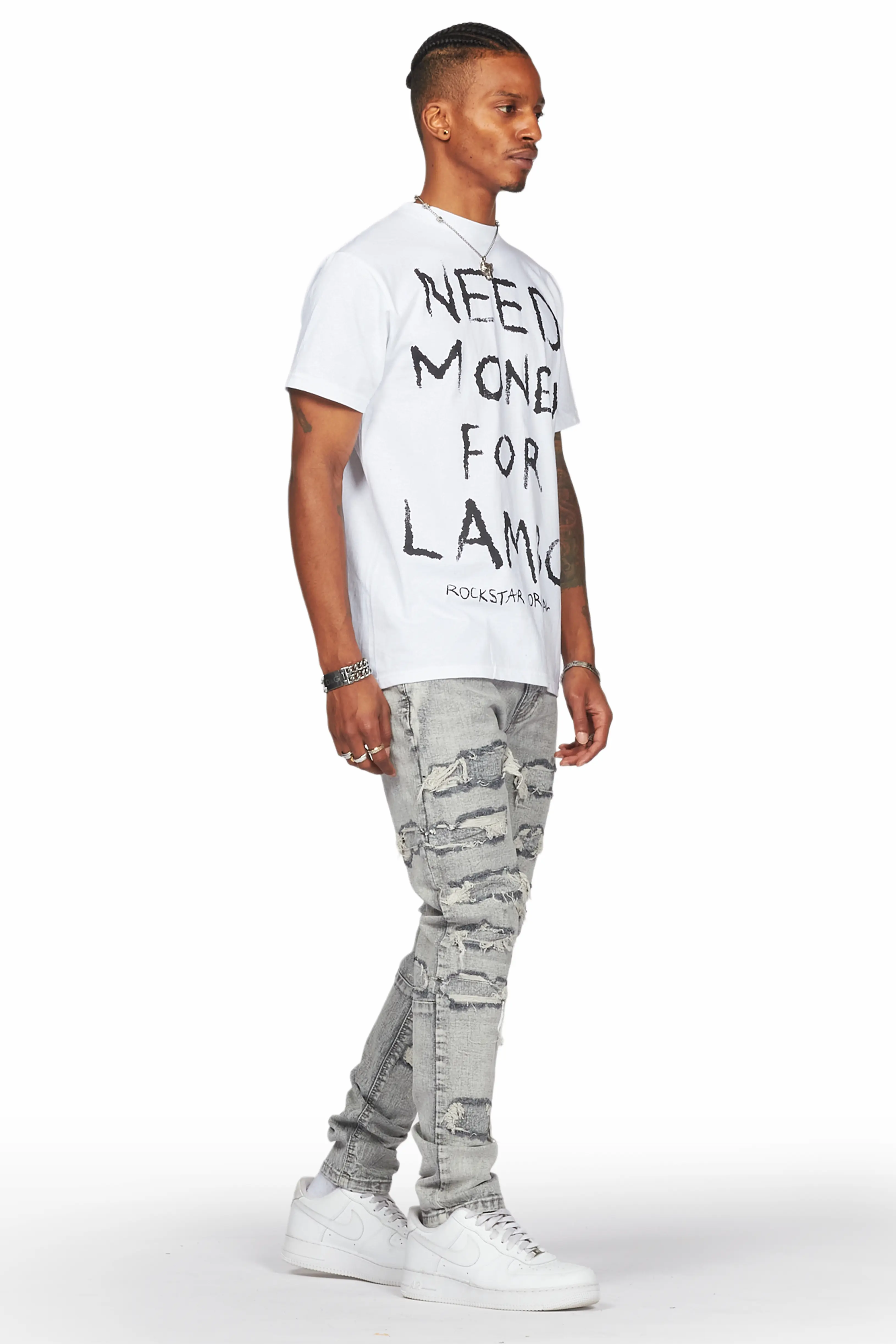 Dalit Grey Under Patch Skinny Fit Jean - Image 7