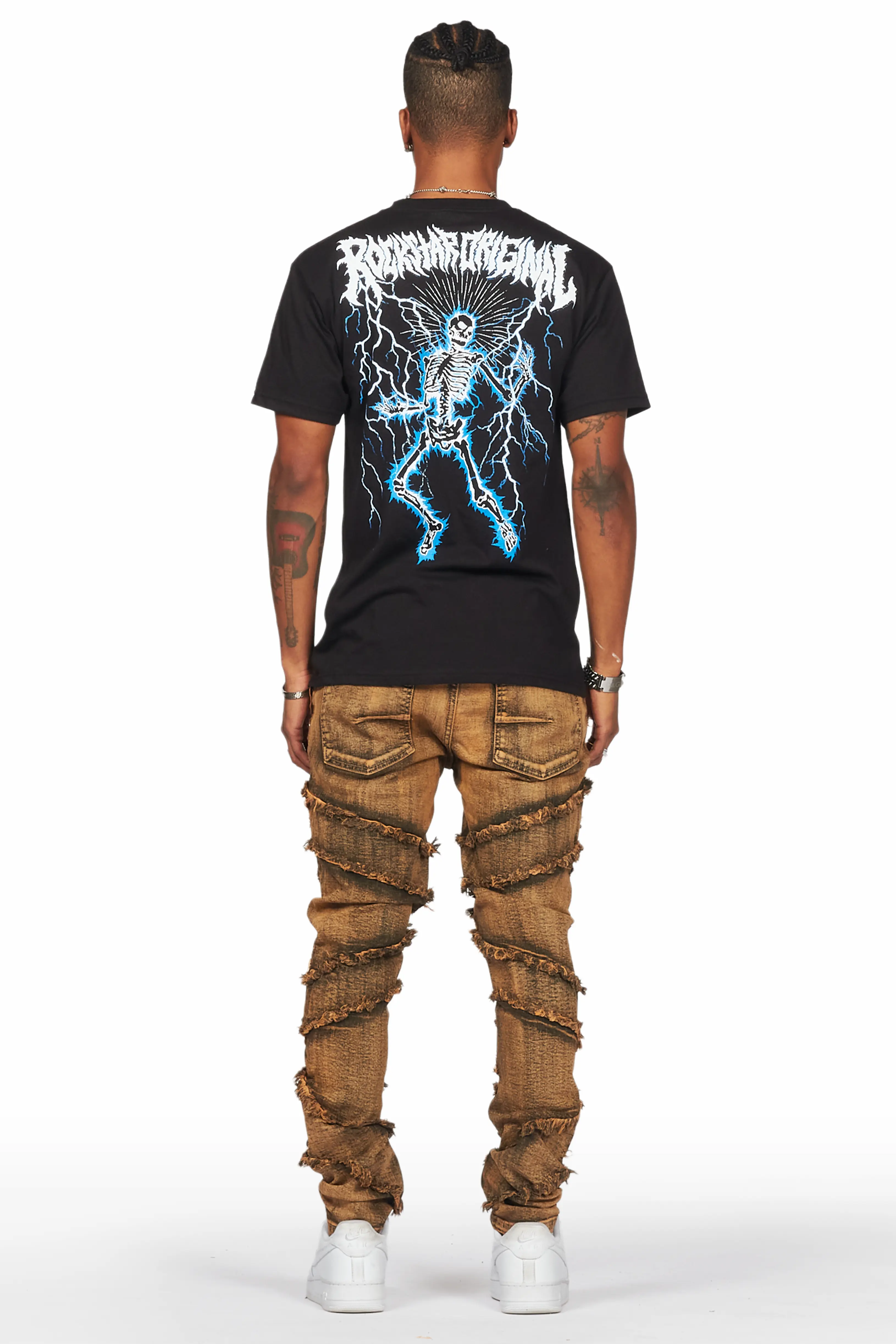 Ebrill Gold Patchwork Skinny Fit Jean - Image 6