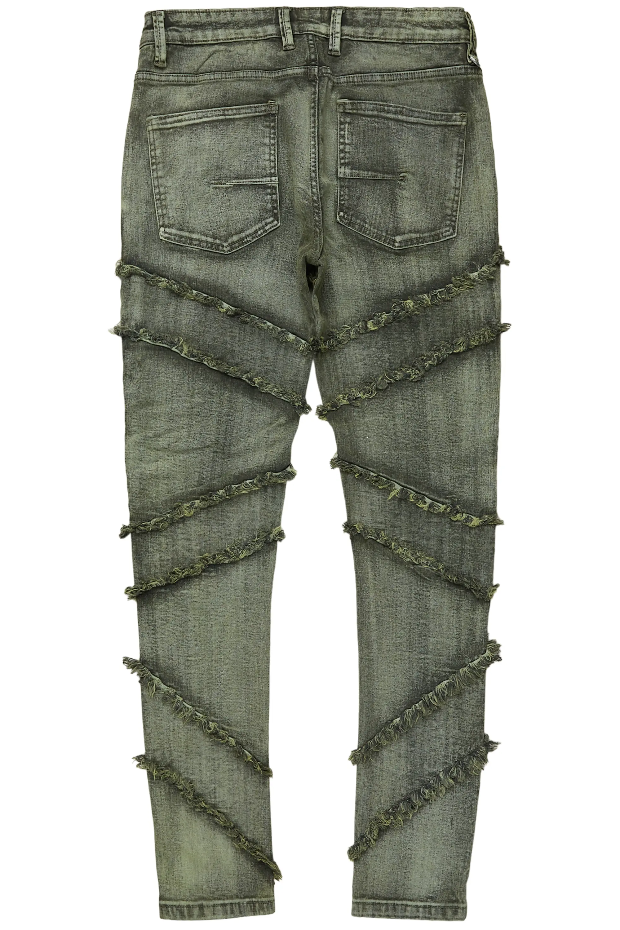 Ebrill Green Patchwork Skinny Fit Jean - Image 9