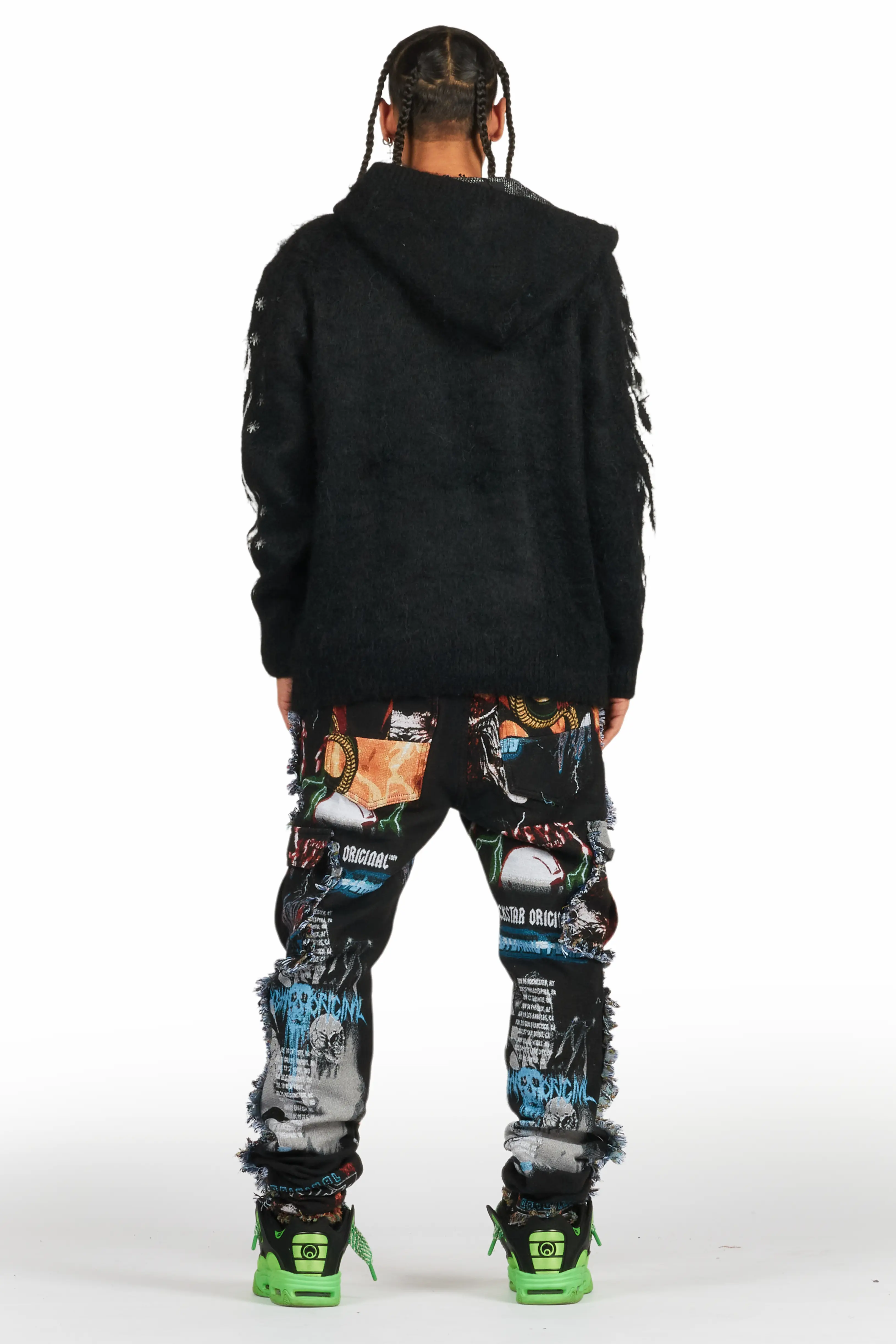 Zarin Black/Multi Tapestry Slim Fit Jean - Image 4
