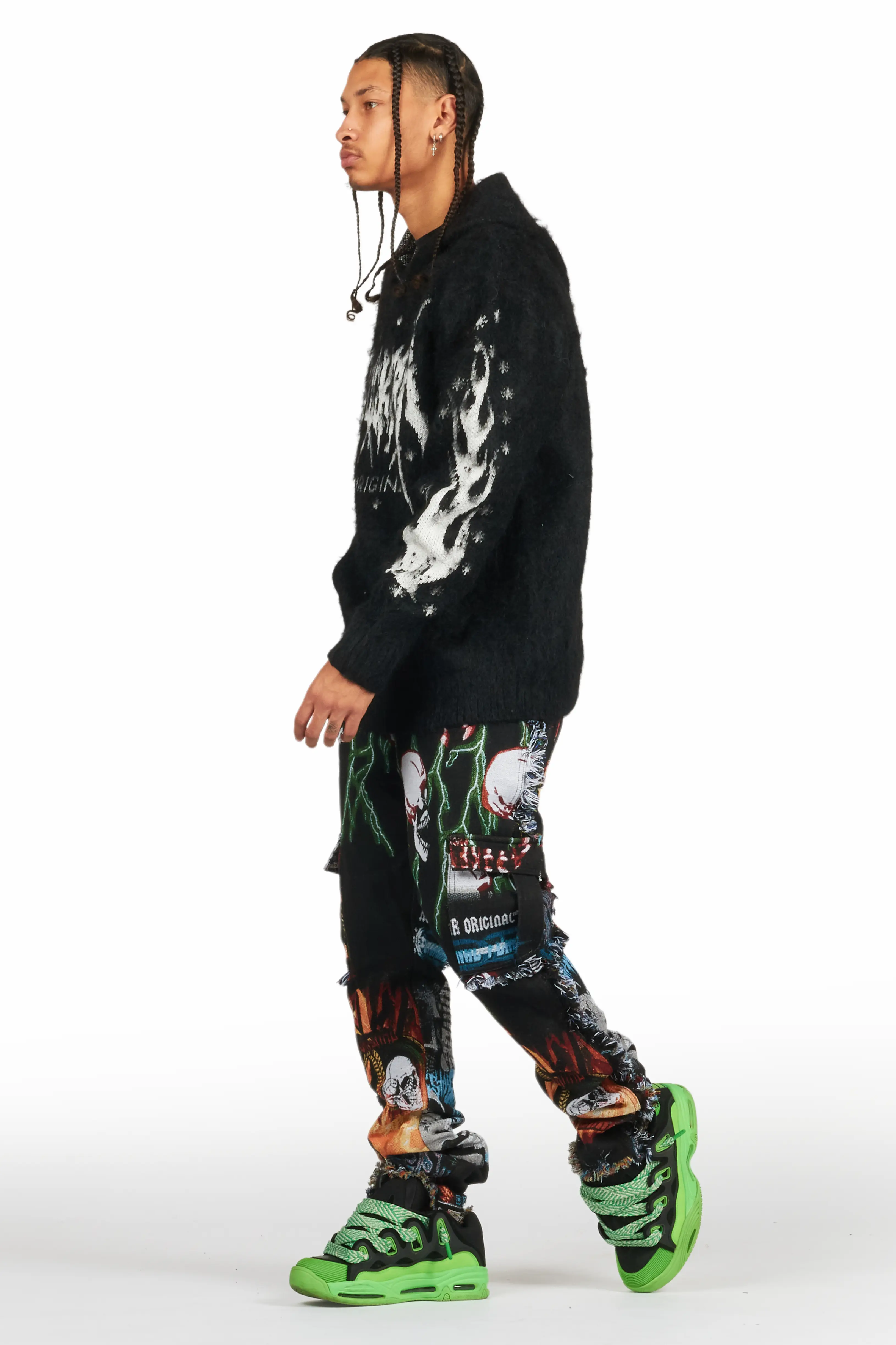Zarin Black/Multi Tapestry Slim Fit Jean - Image 5