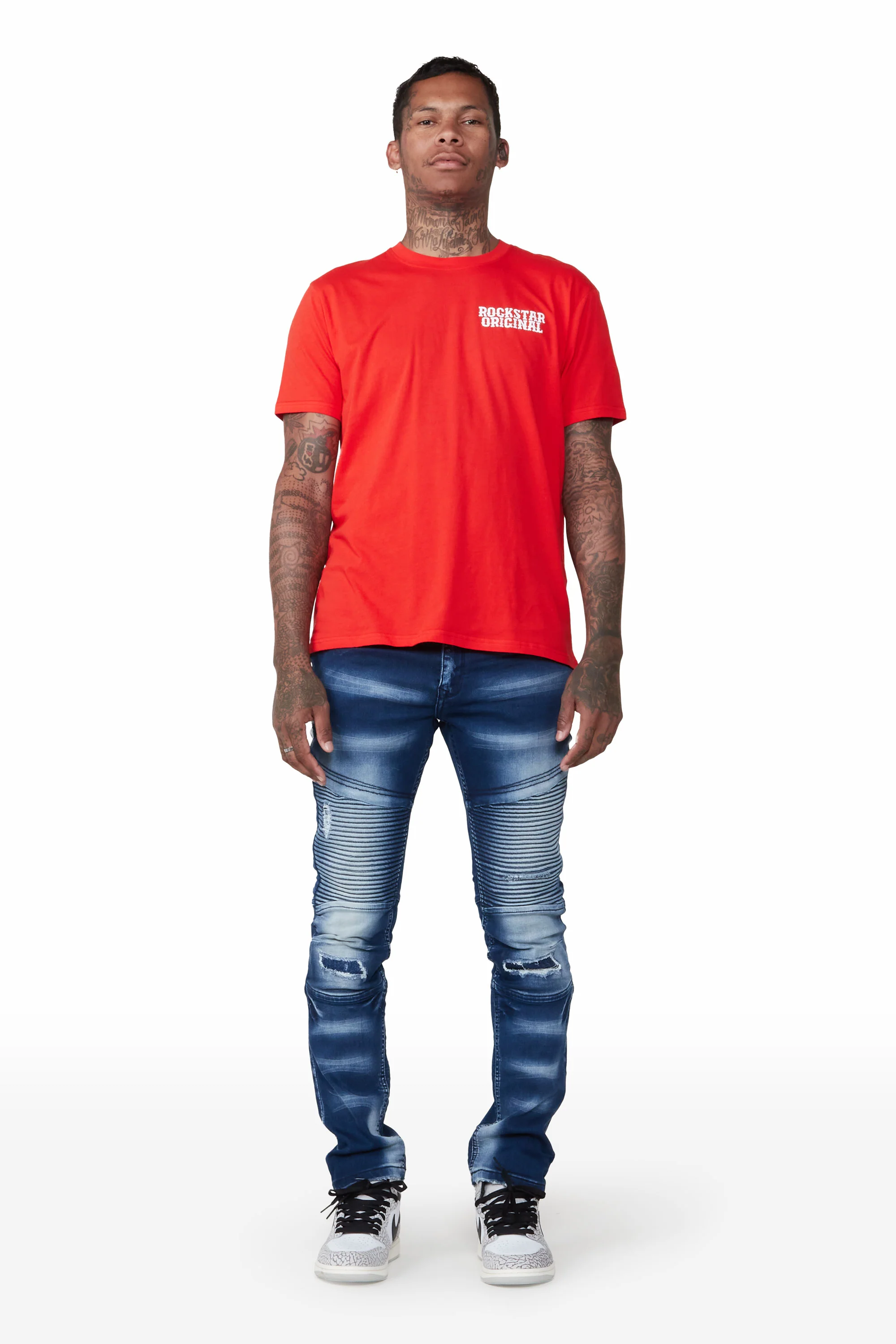 Nathaniel Blue Biker Slim Fit Jean - Image 2