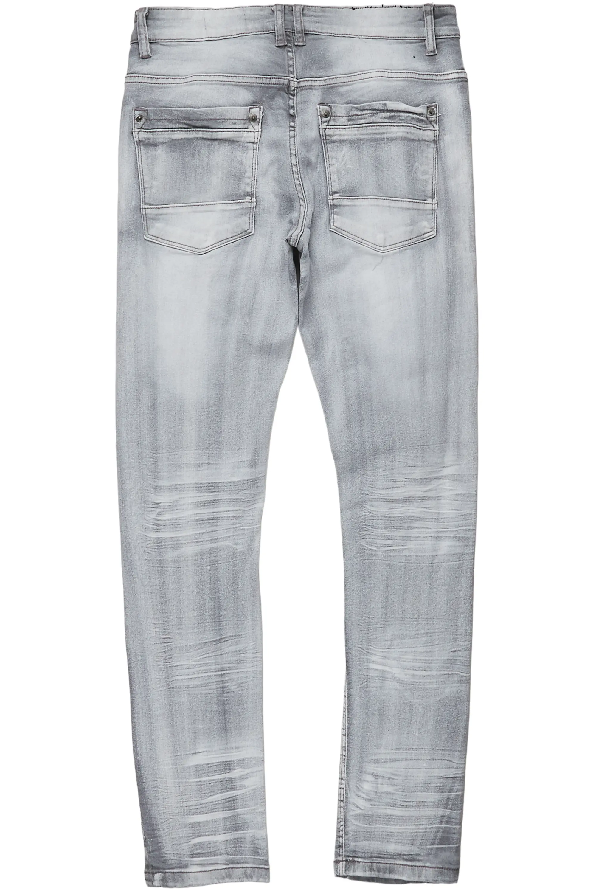 Gaines Light Grey Ripped Slim Straight Jean - Image 8