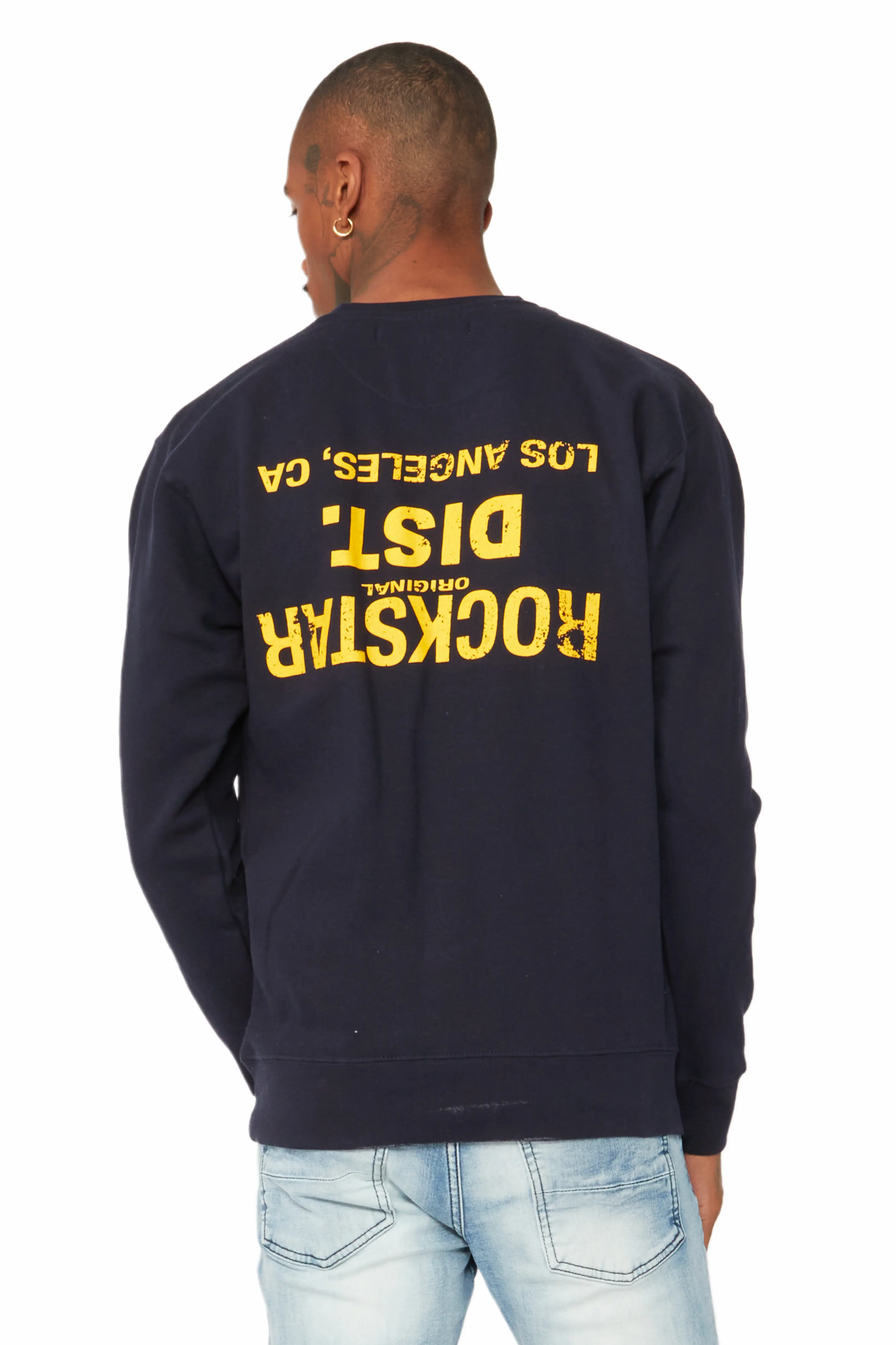 Dist. Town Navy/Yellow Graphic Crewneck - Image 5