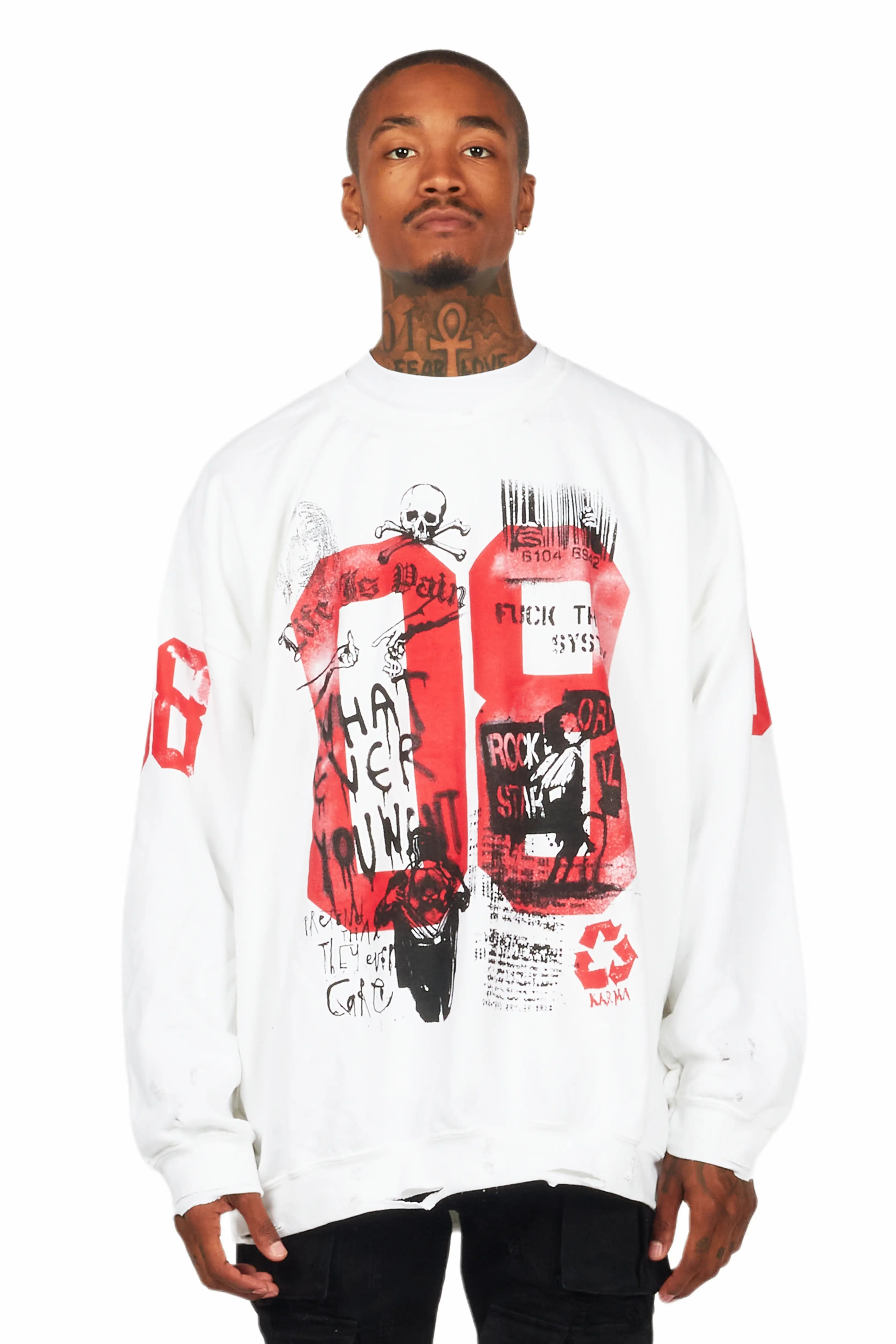 Grill White Graphic Crewneck - Image 2