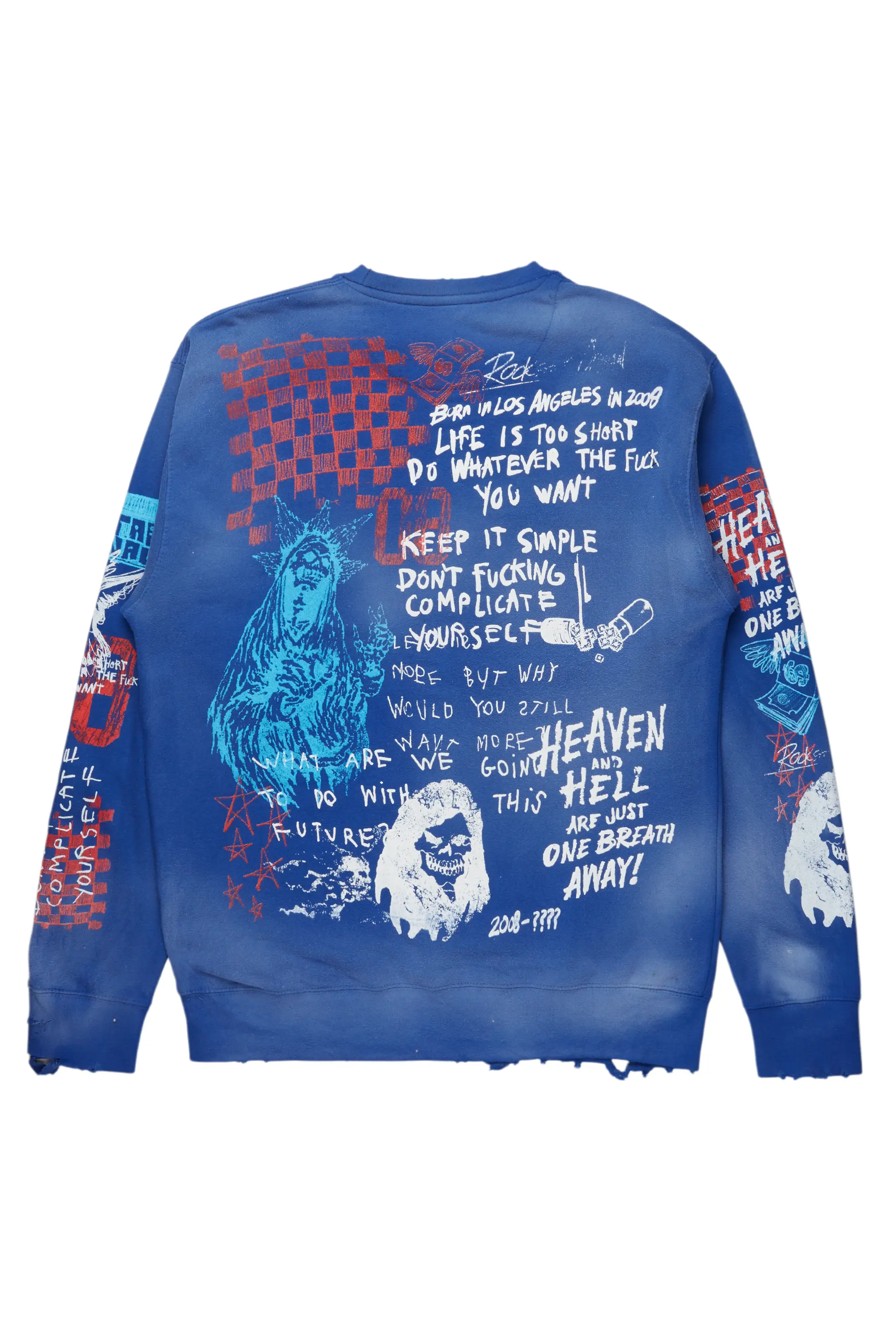 Gabin Royal Blue Graphic Crewneck - Image 8