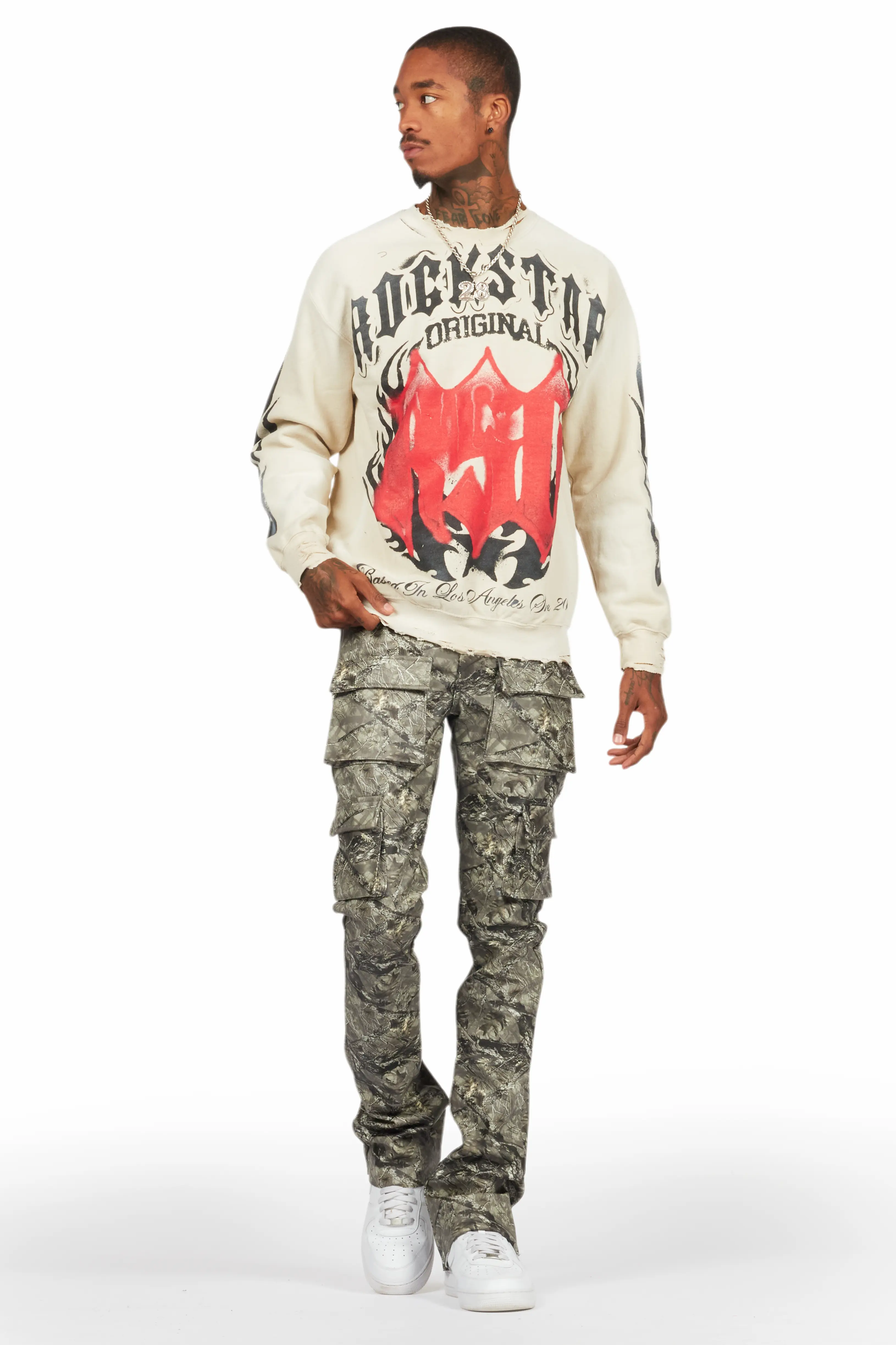 Boaz Beige Graphic Crewneck - Image 2