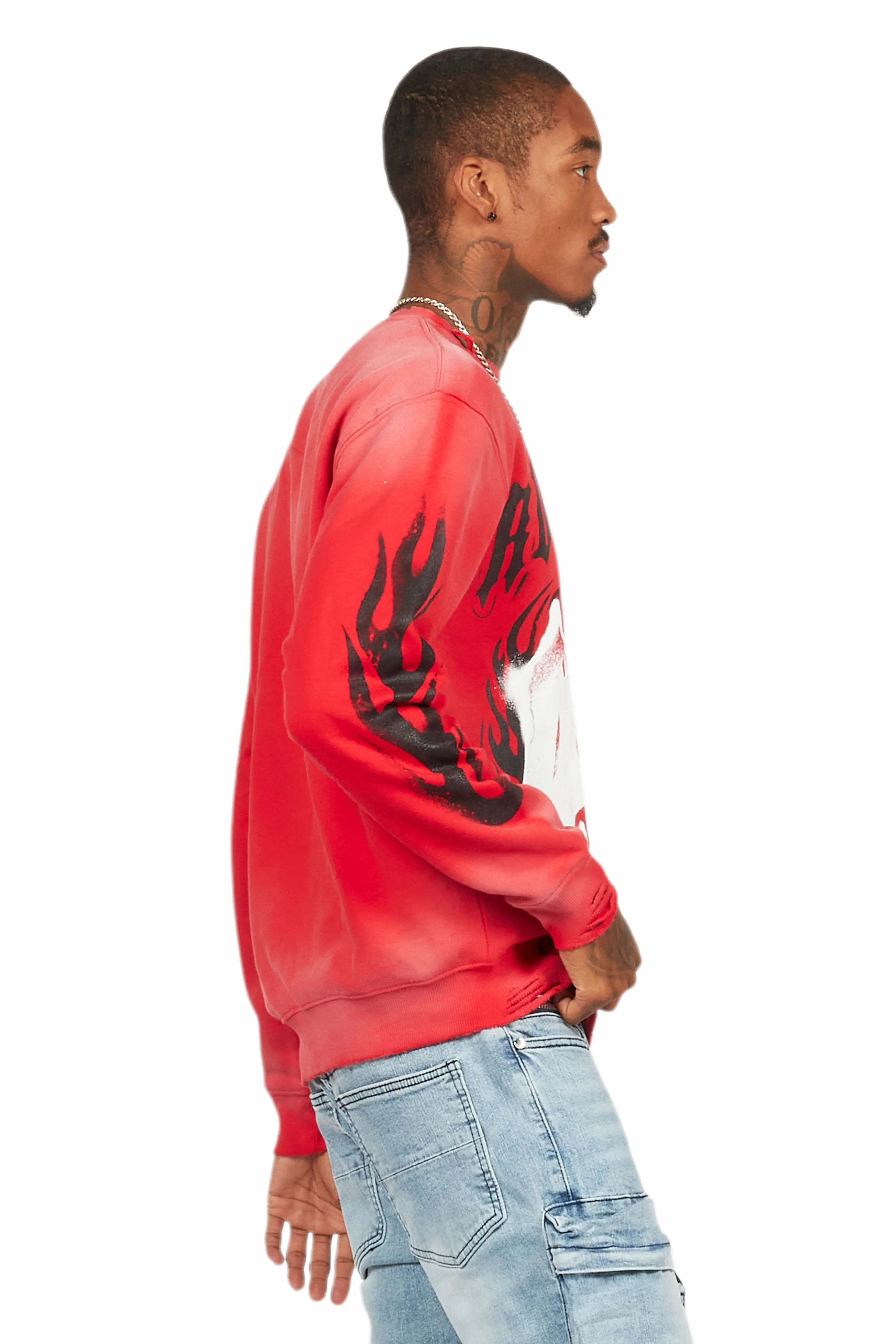 Boaz Red Graphic Crewneck - Image 7