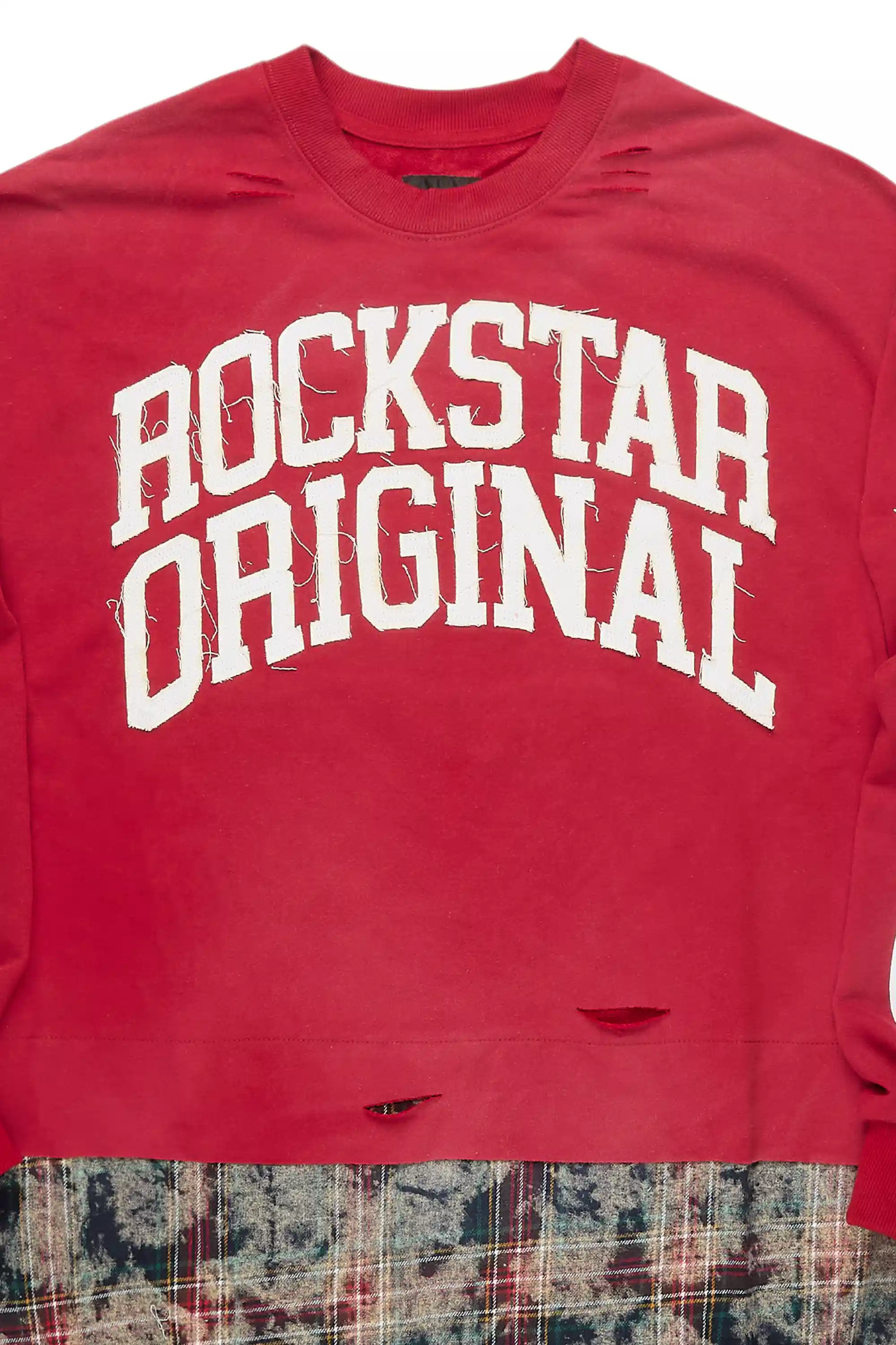Swerve Red Graphic Flannel Crewneck - Image 8