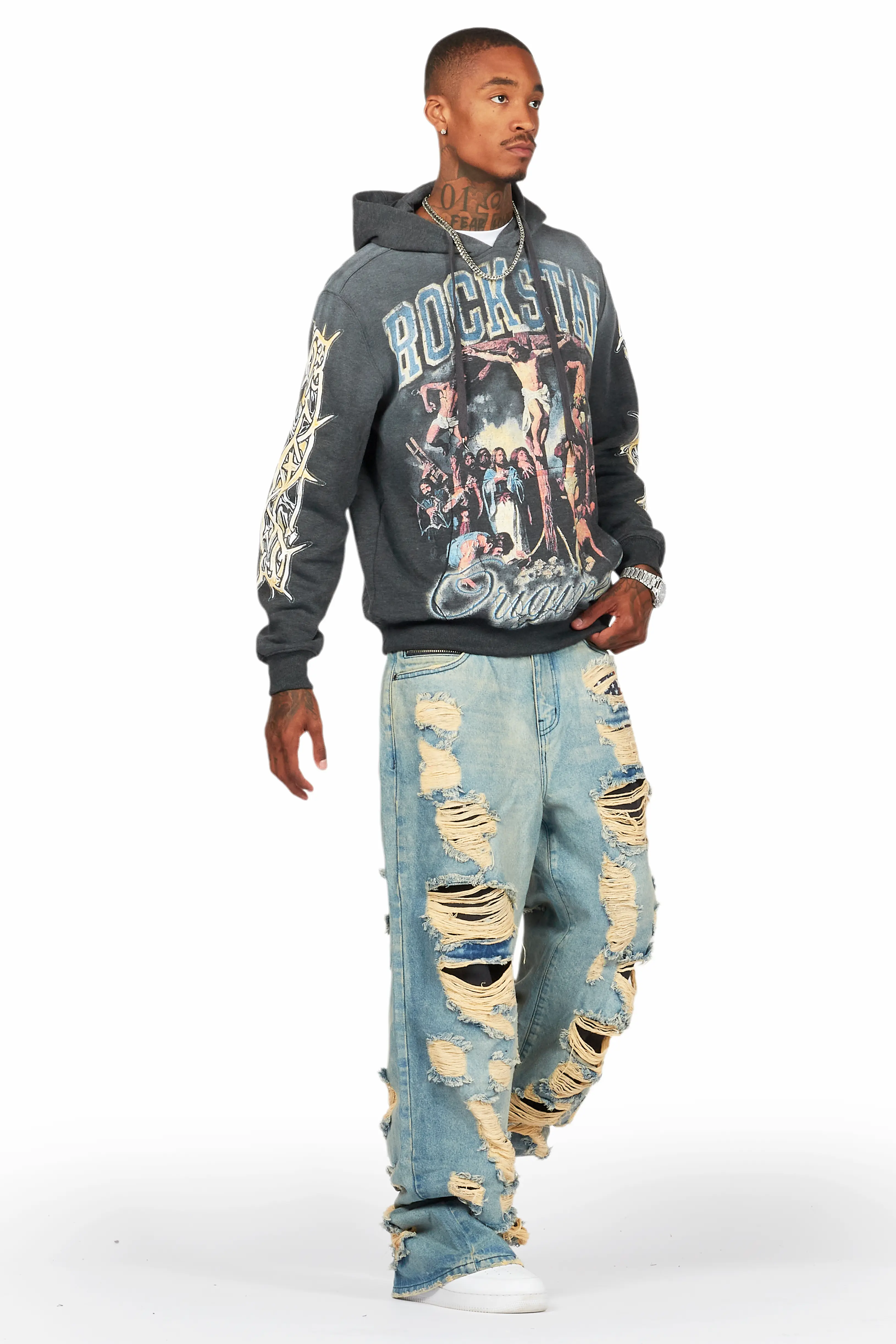 Waller Charcoal Graphic Hoodie - Image 6