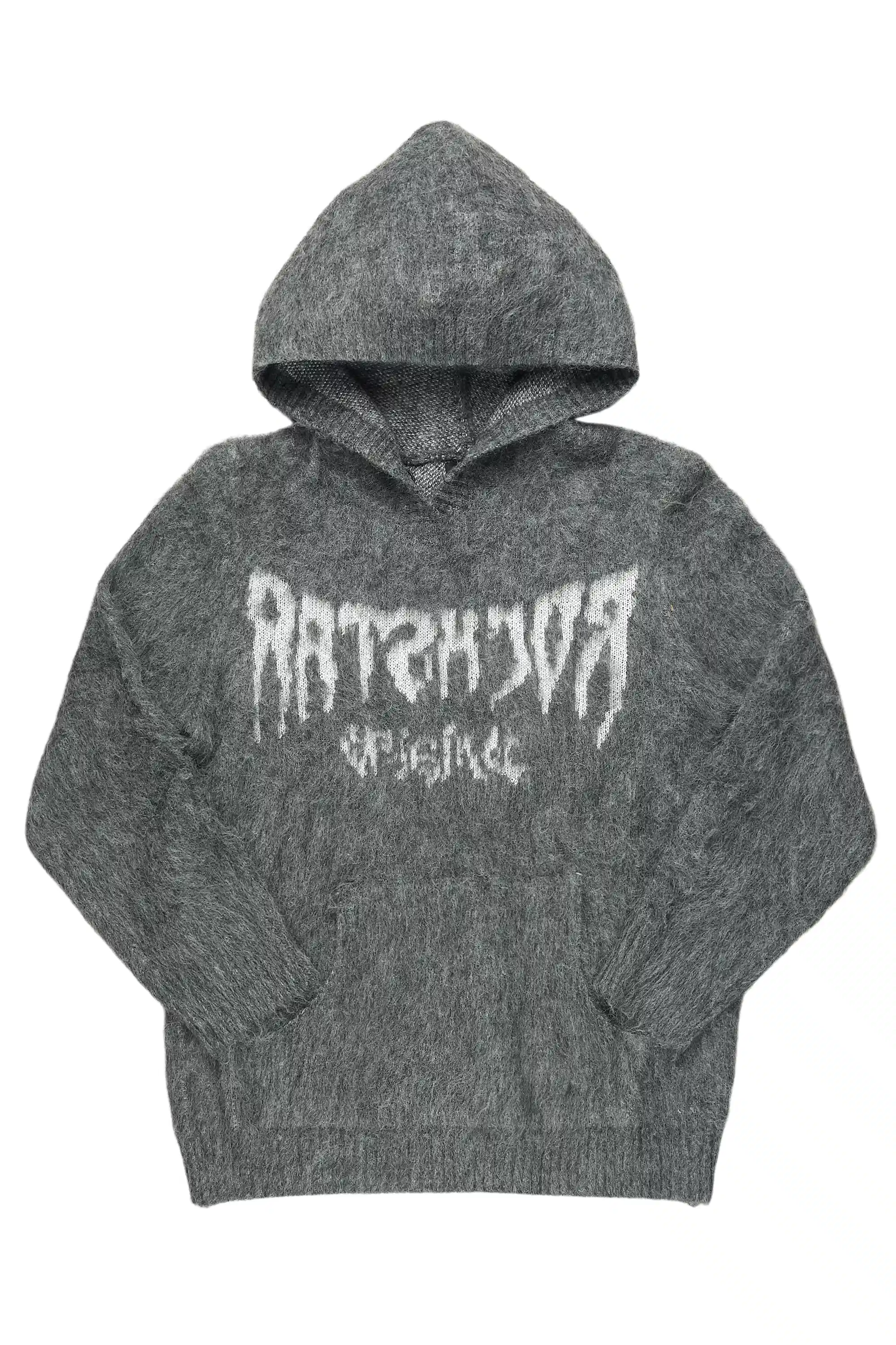 Andros Reflected Grey Graphic Knitted Hoodie - Image 6