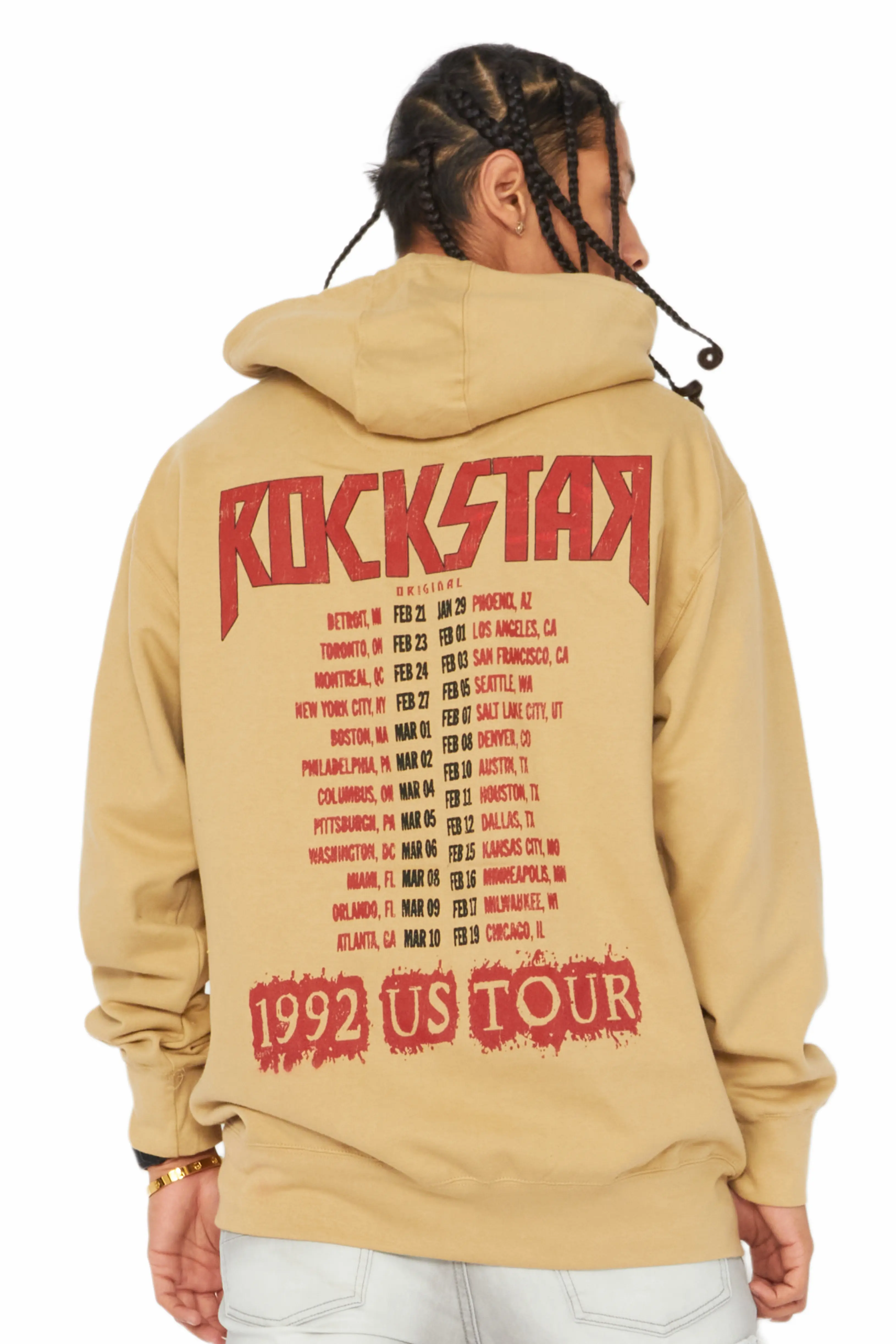 Sabbath Beige Graphic Printed Hoodie - Image 2